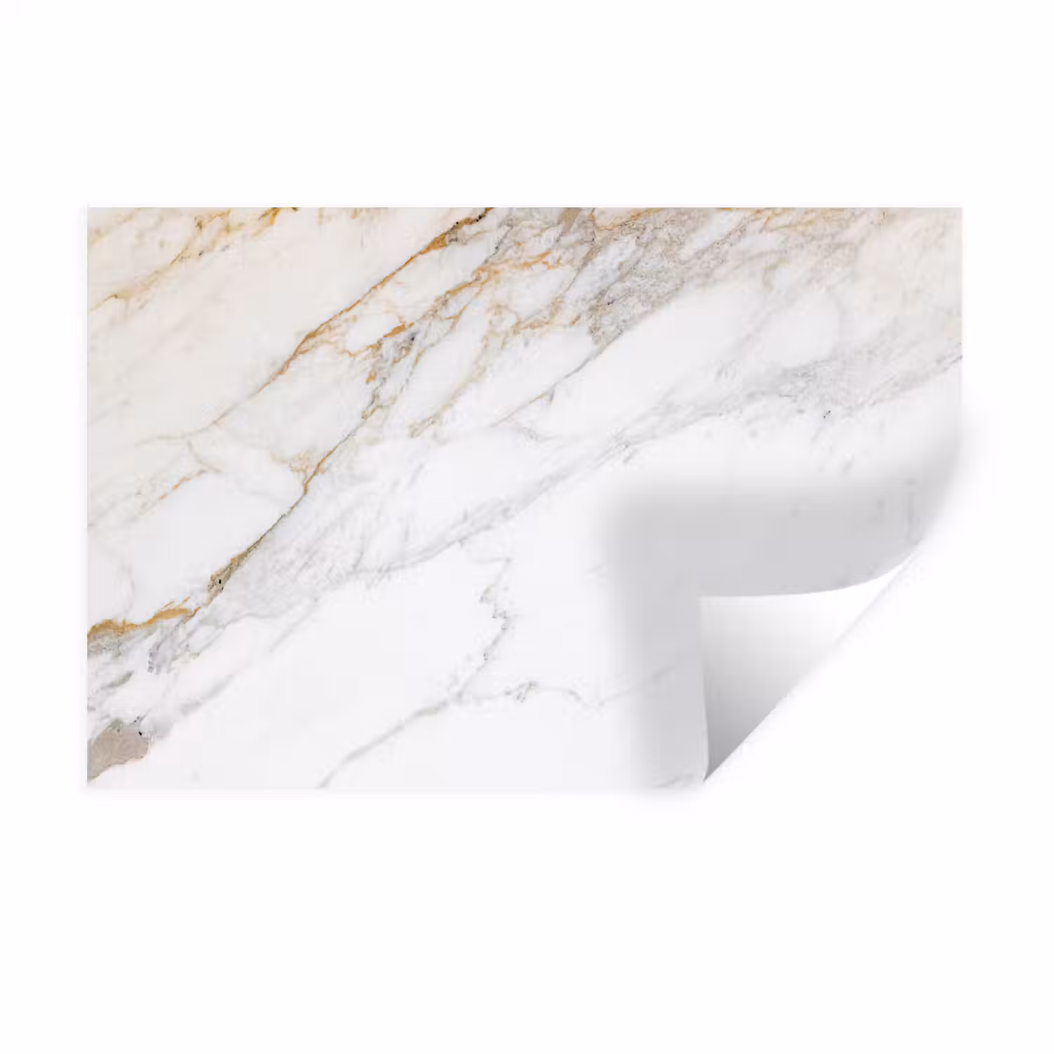 Marmer - Steen - Wit - Goud - Marmerlook - Steen - Luxe Muursticker klein -3d
