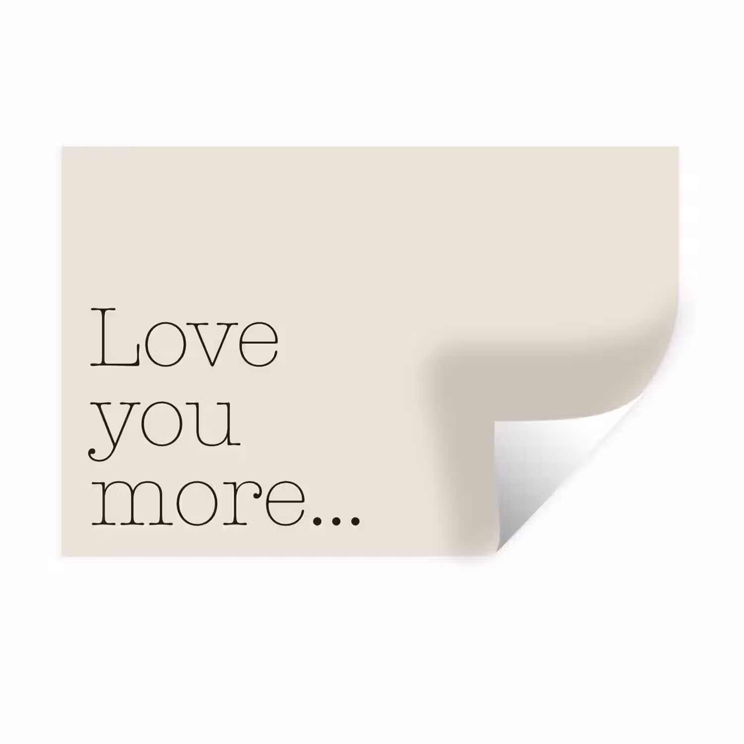 Minimalistisch - Love - Beige Muursticker klein -3d