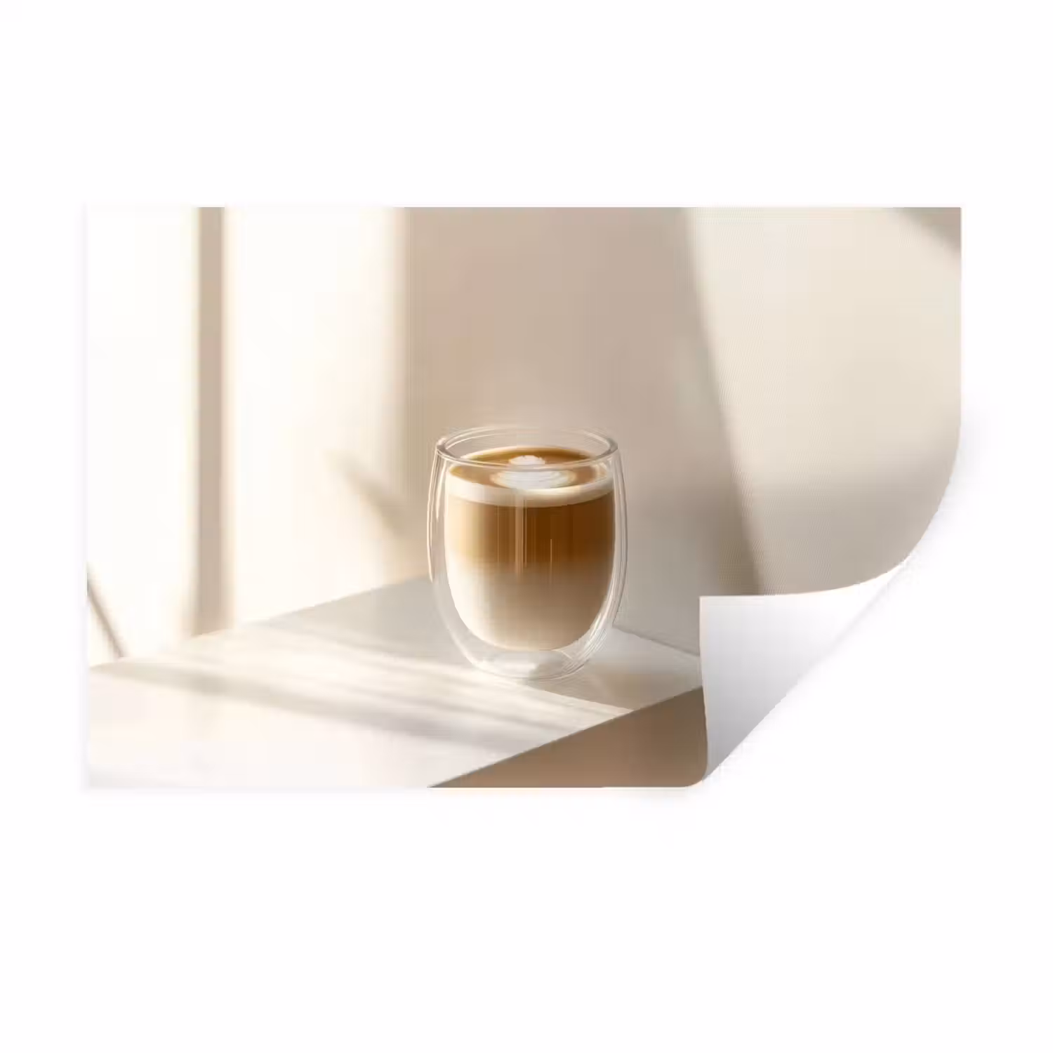 Mok - Latte - Minimalistisch - Schaduw Muursticker klein -3d