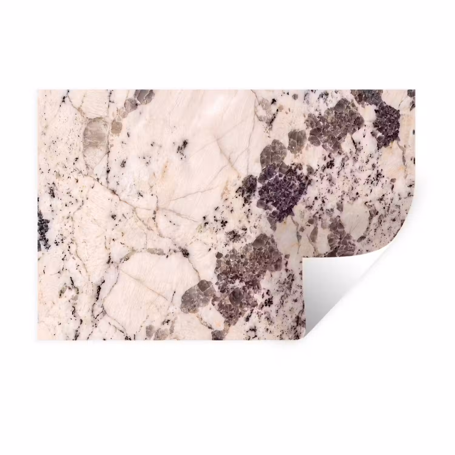 Natuursteen - Patroon - Abstract - Beige - Grijs Muursticker klein -3d
