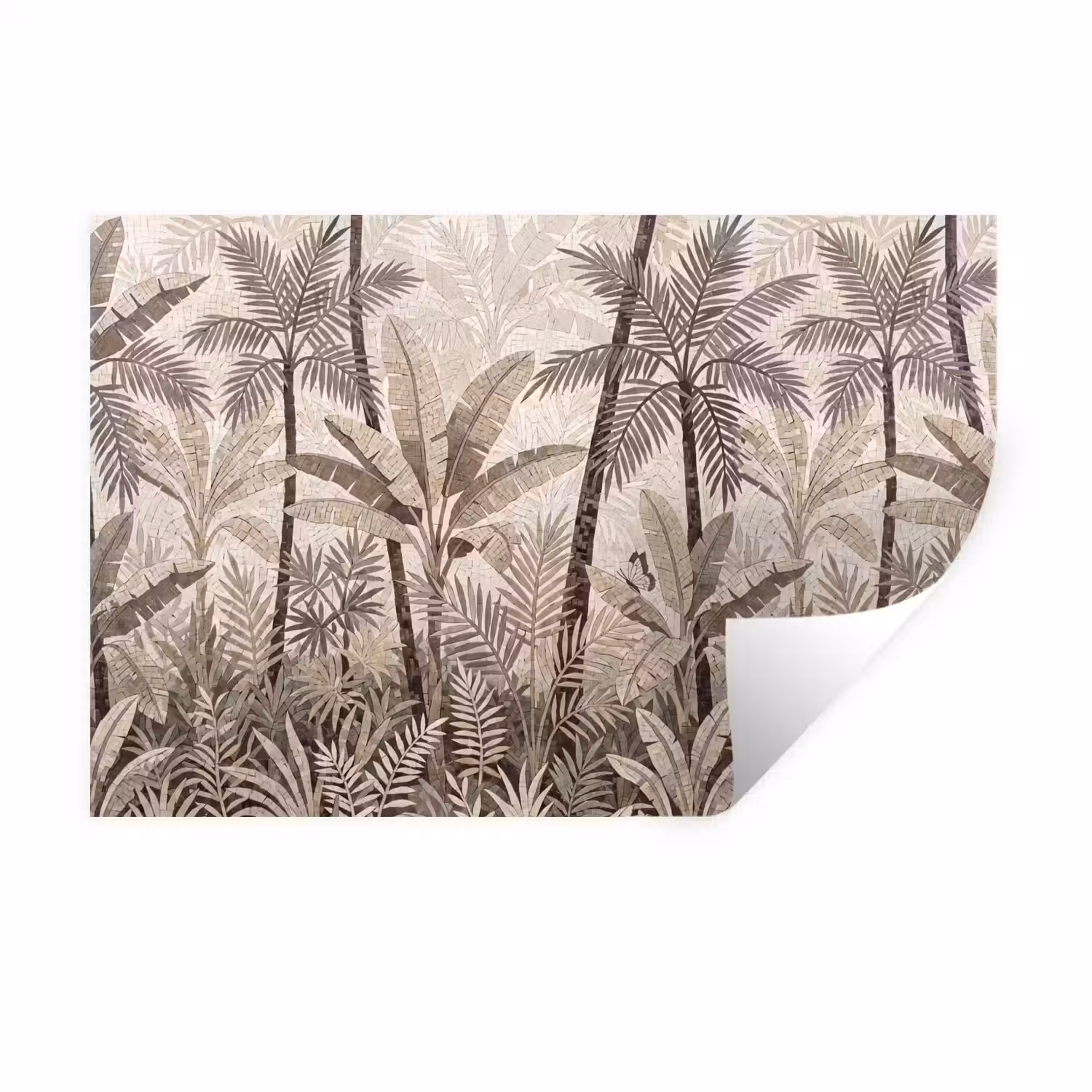 Natuur - Bladeren - Landschap - Mozaïek - Beige Muursticker klein -3d