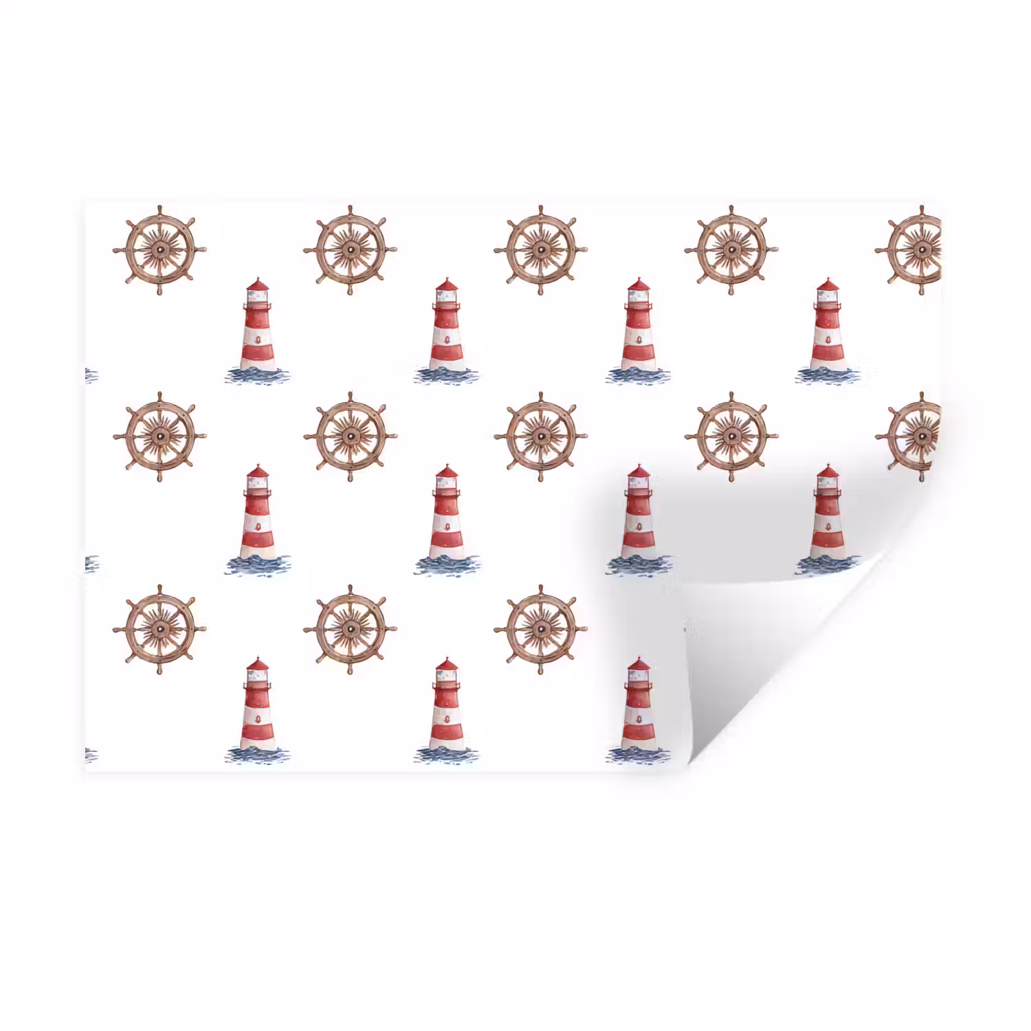 Nautisch - Klassiek - Rood Muursticker klein 286 -3d