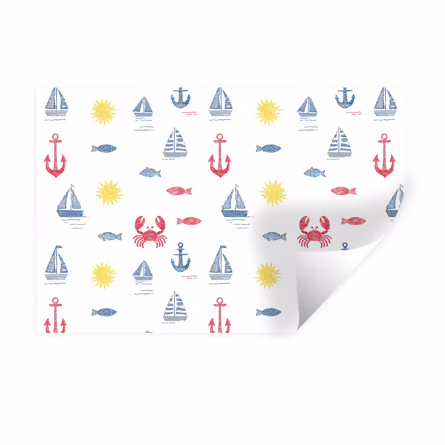 Nautisch - Illustraties - Kleurrijk Muursticker klein 286 -3d