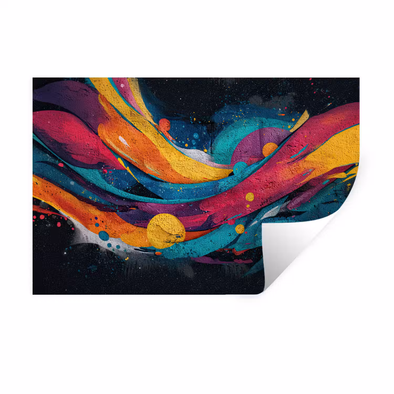 Banen - Golven - Kleurrijk - Abstract Muursticker klein -3d