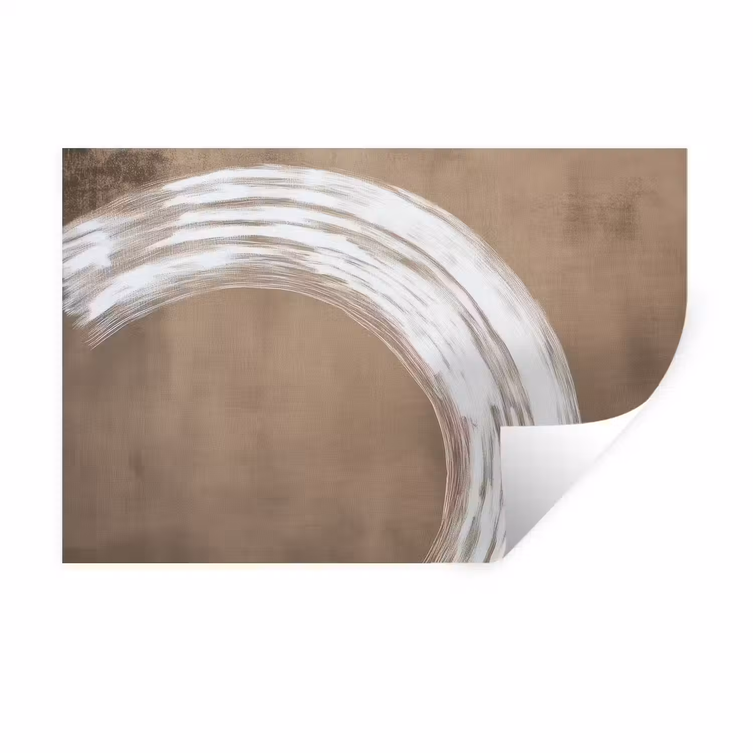 Verf - Bruin - Japandi Muursticker klein -3d