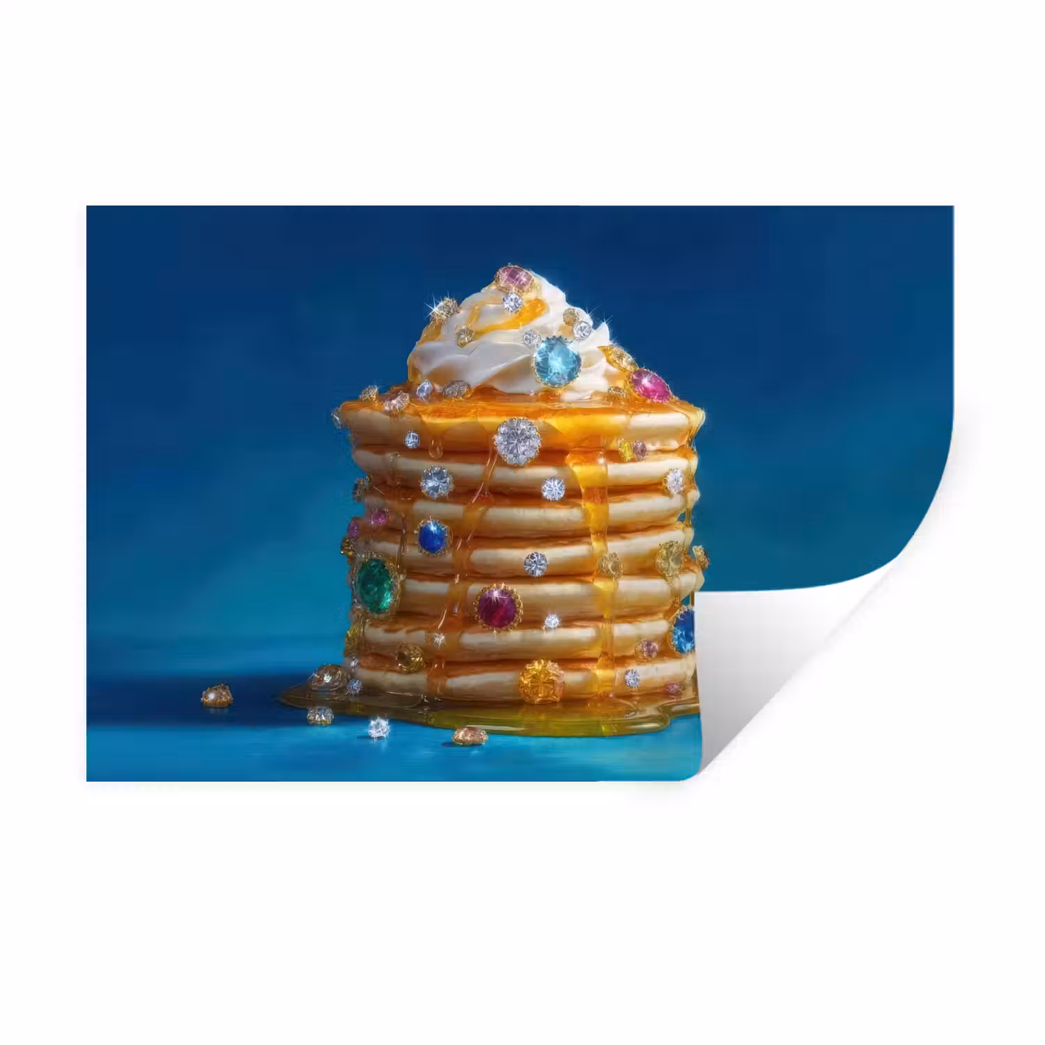 Pannenkoeken - Steentjes - Glitter - Slagroom Muursticker klein -3d