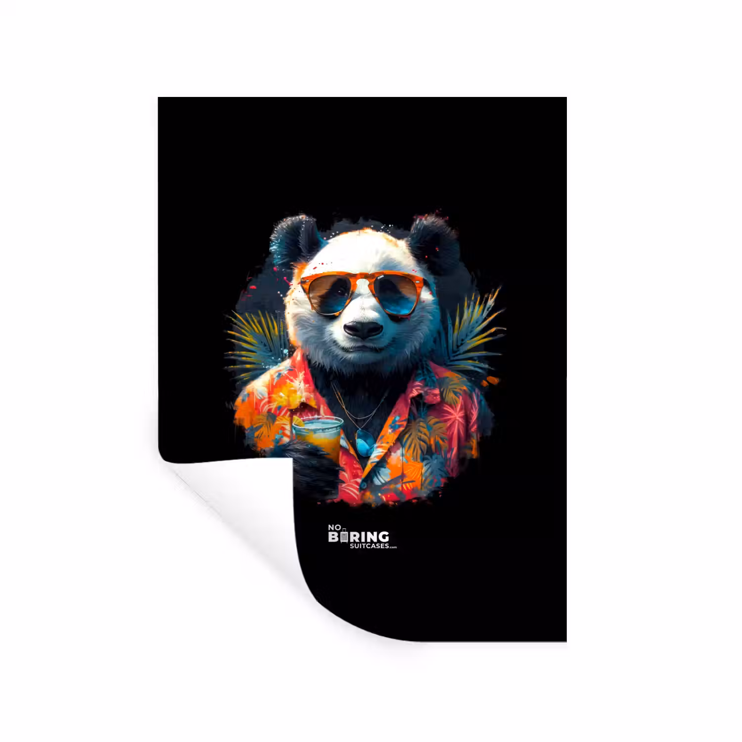 Panda als tropische straatkunst Muursticker klein -3d