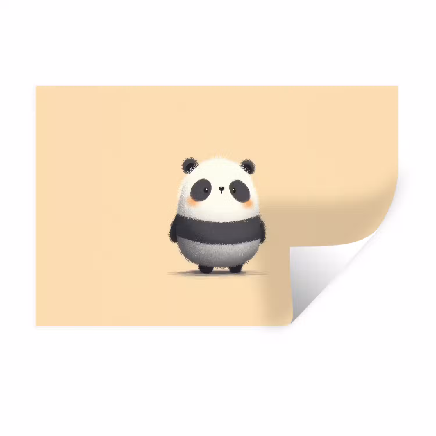 Panda - Beige - Minimalistisch Muursticker klein -3d