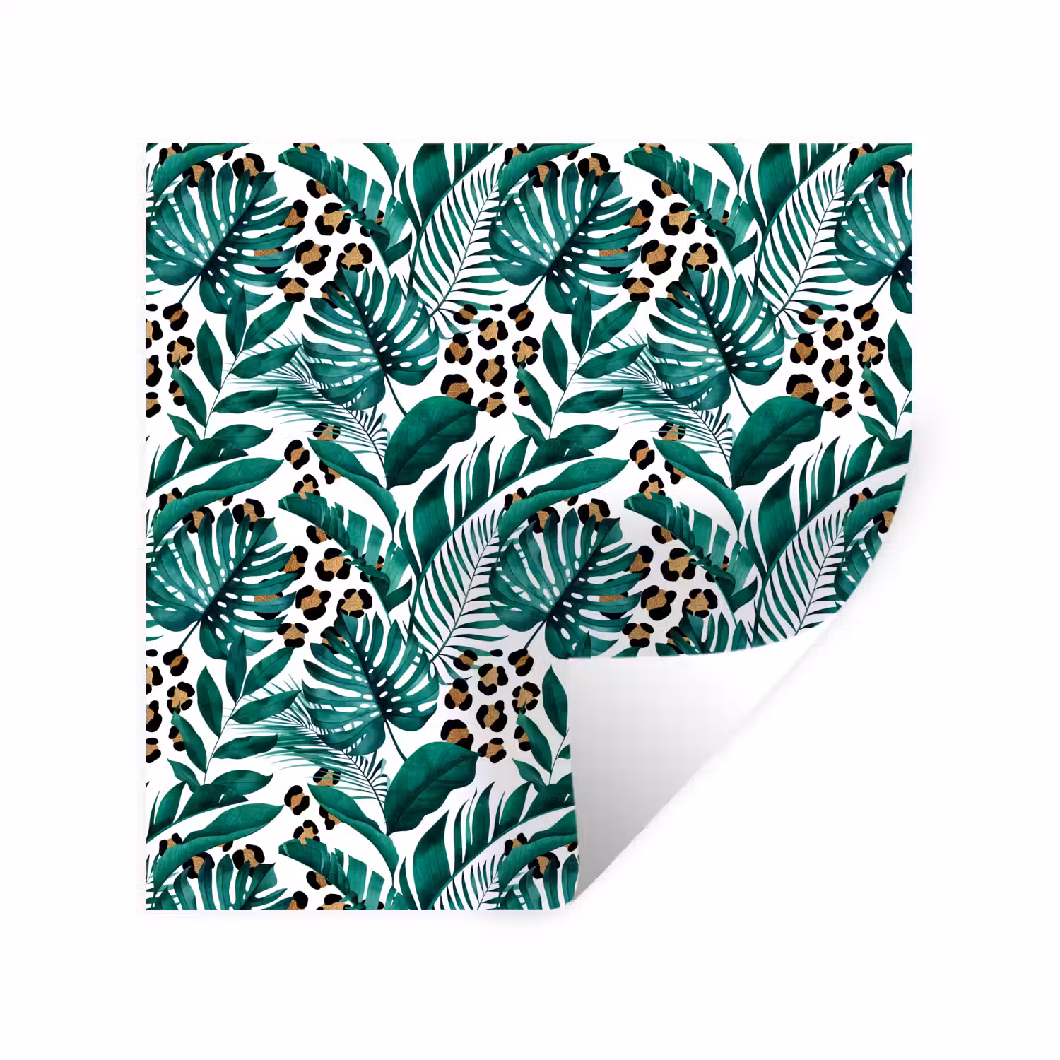 Inductie beschermer - Panterprint - Bladeren - Jungle - Afdekplaat voor kookplaat Muursticker klein -3d