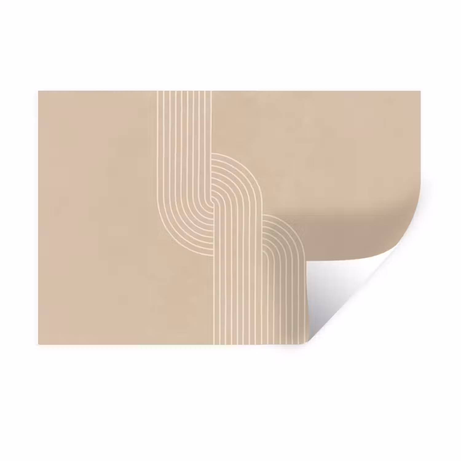 Parallelle lijnen - Lichte textuur - Beige Muursticker klein -3d