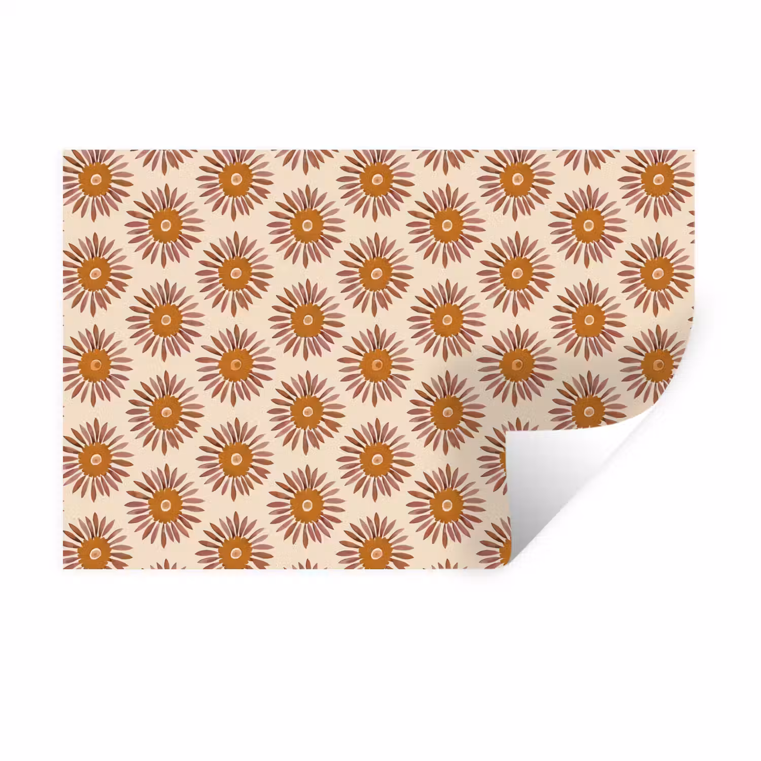 Patroon - Retro - Bruin Muursticker klein 286 -3d