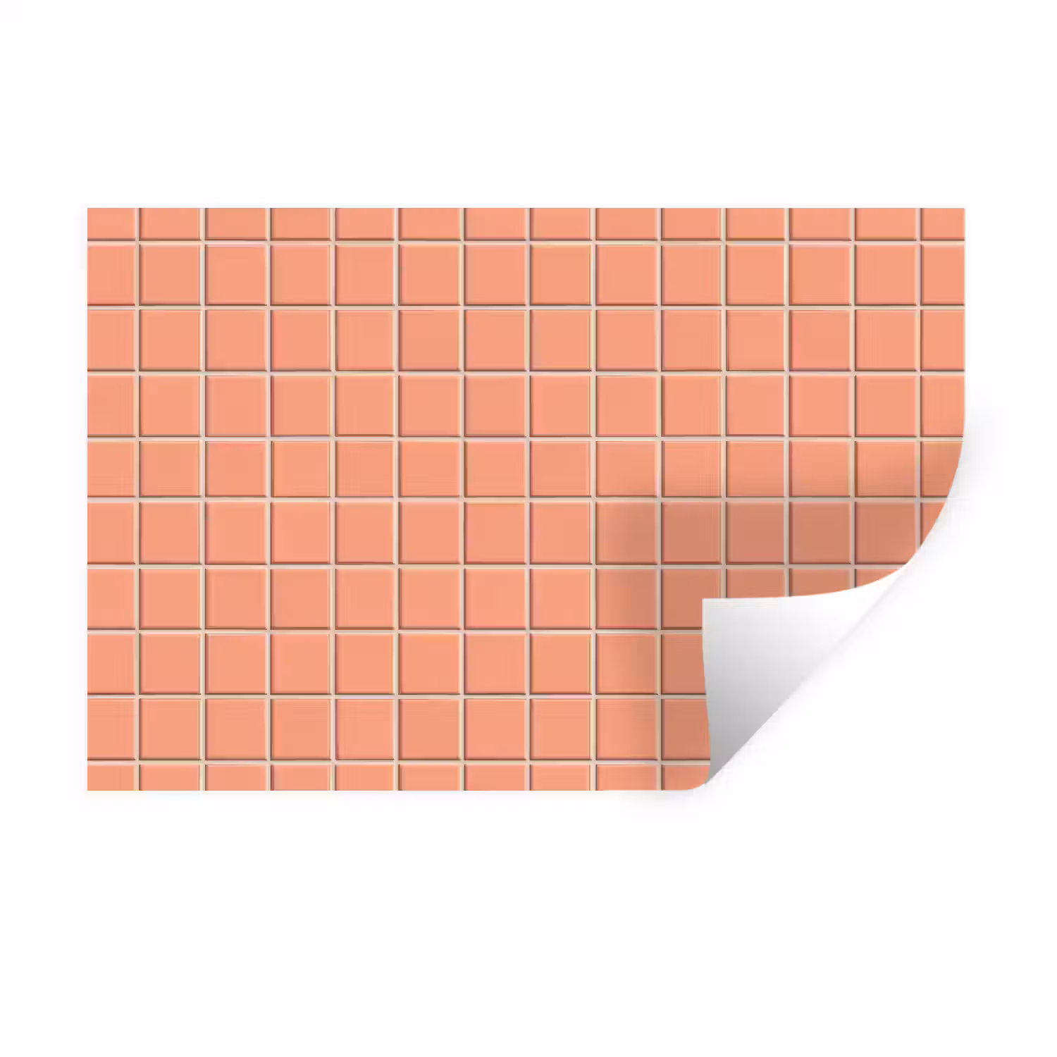 Patroon - Tegels - Perzik Muursticker klein 286 -3d