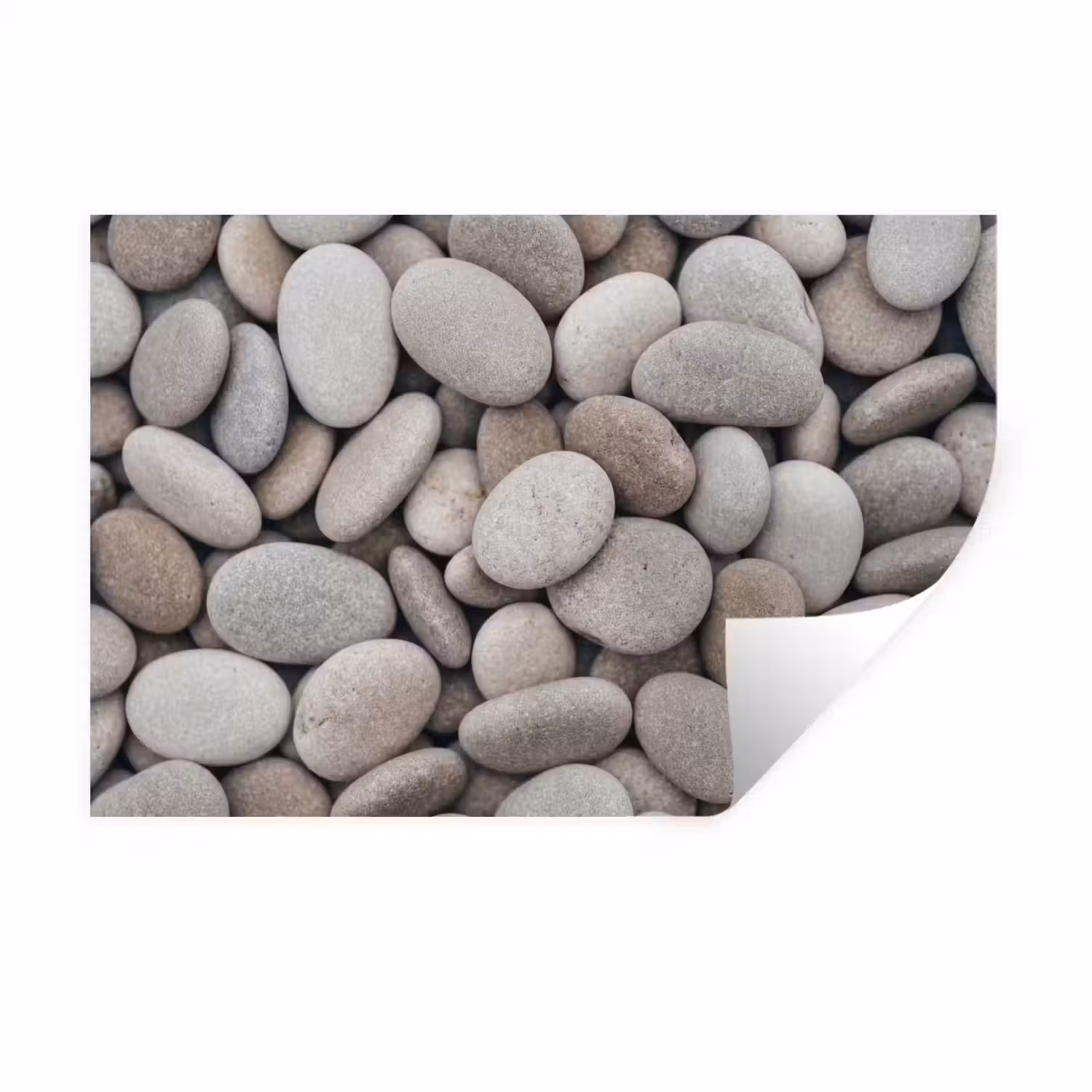 Kiezels - Stenen - Grijs Muursticker klein -3d