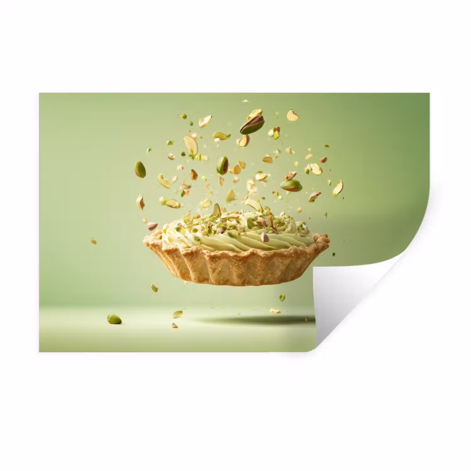 Pistache - Taart - Noten - Eten Muursticker klein -3d