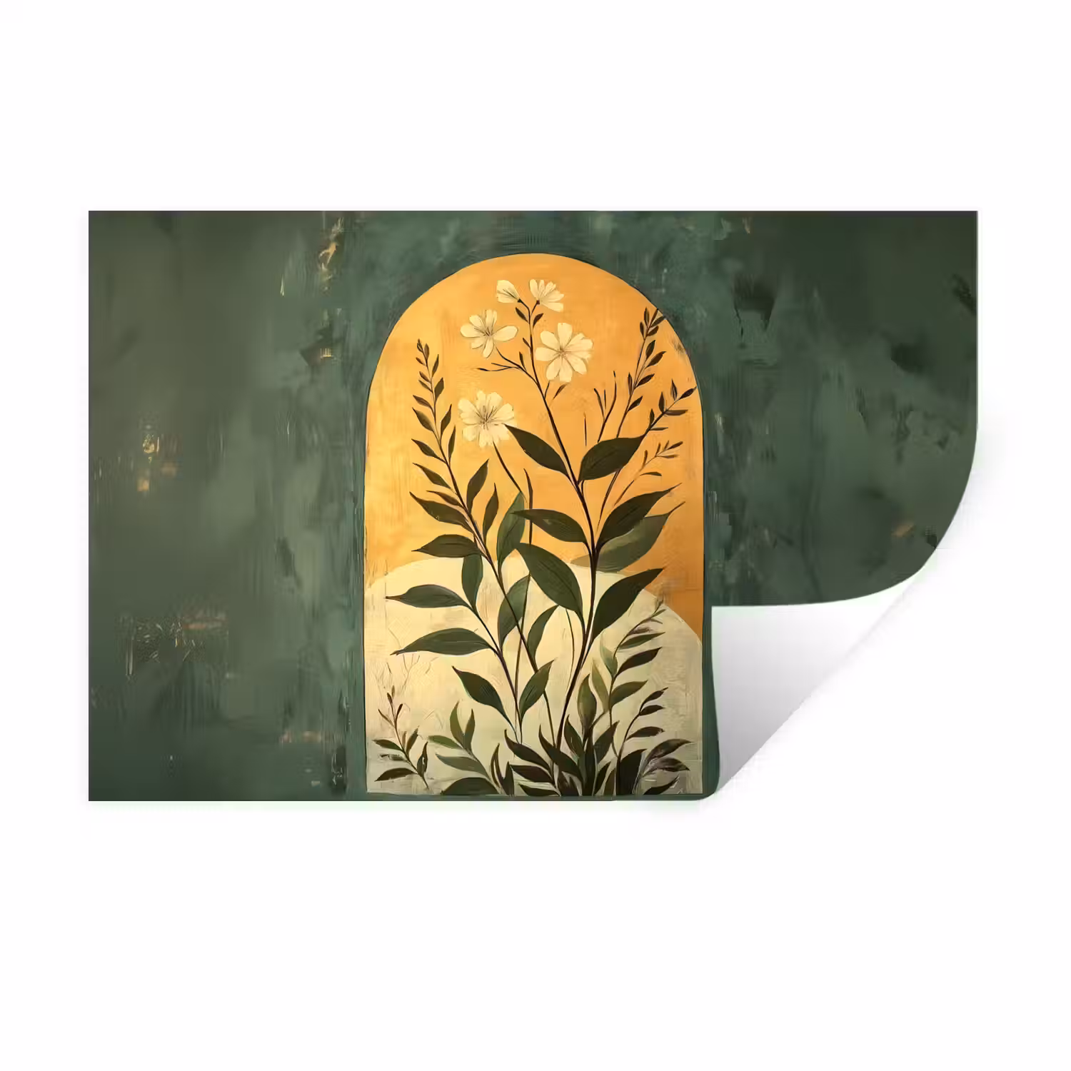 Plant - Bloemen - Wit Muursticker klein -3d