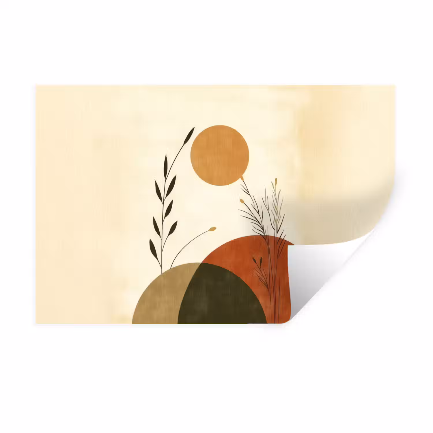 Planten - Abstract - Vormen Muursticker klein -3d