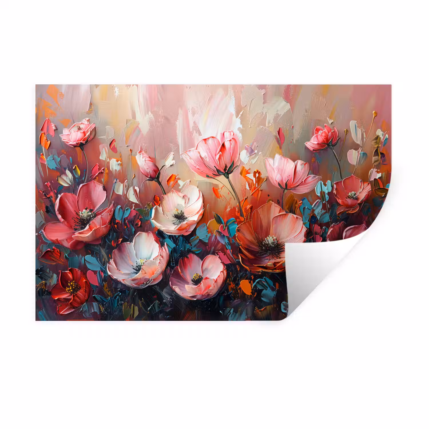 Klaprozen - Roze - Bloemen - Botanisch - Kunst Muursticker klein -3d