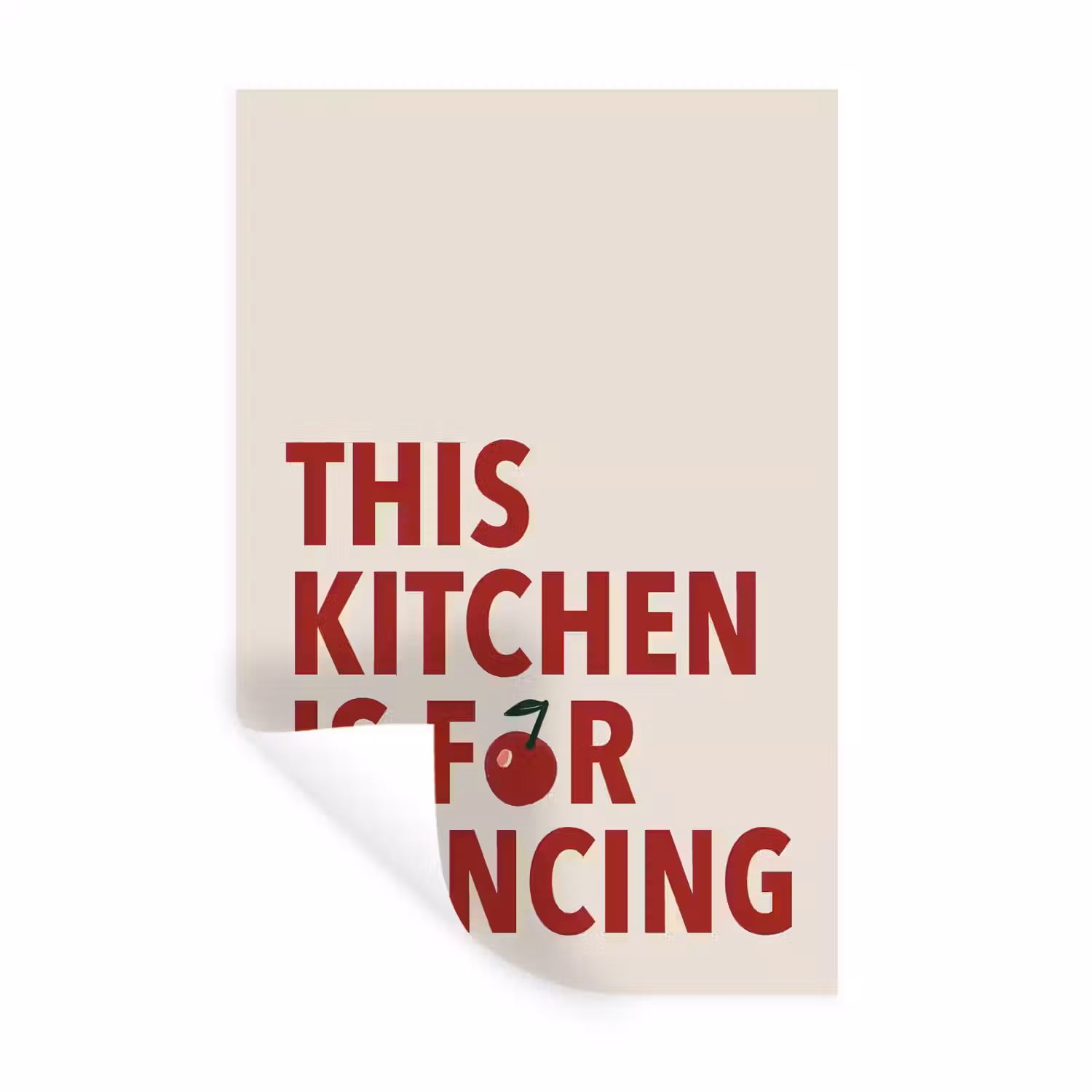 Rood - Quote - Kersen Muursticker klein -3d