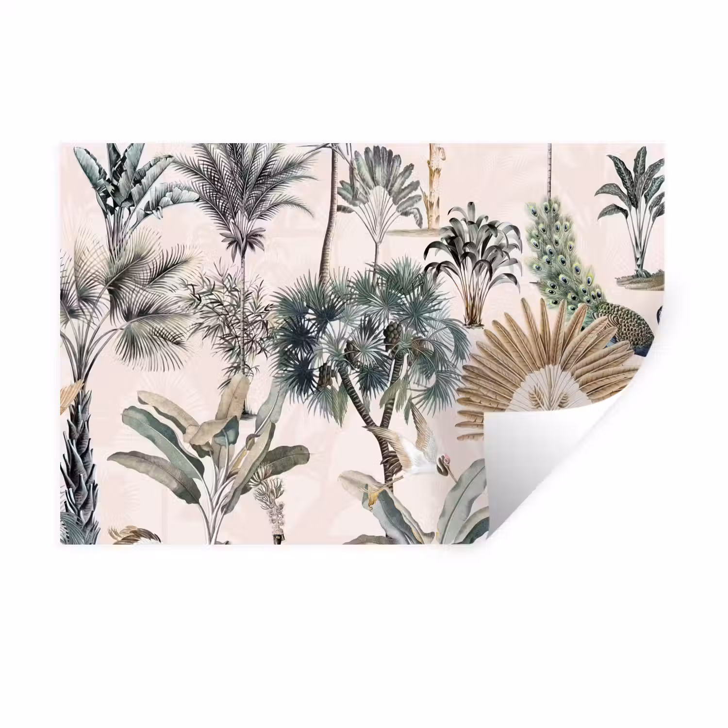 Retro - Jungle - Natuur - Dieren Muursticker klein -3d