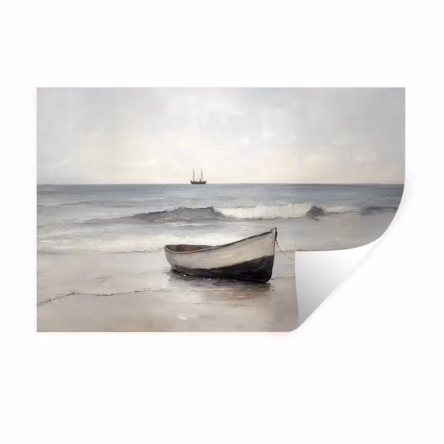 Roeiboot - Zee - Horizon Muursticker klein -3d