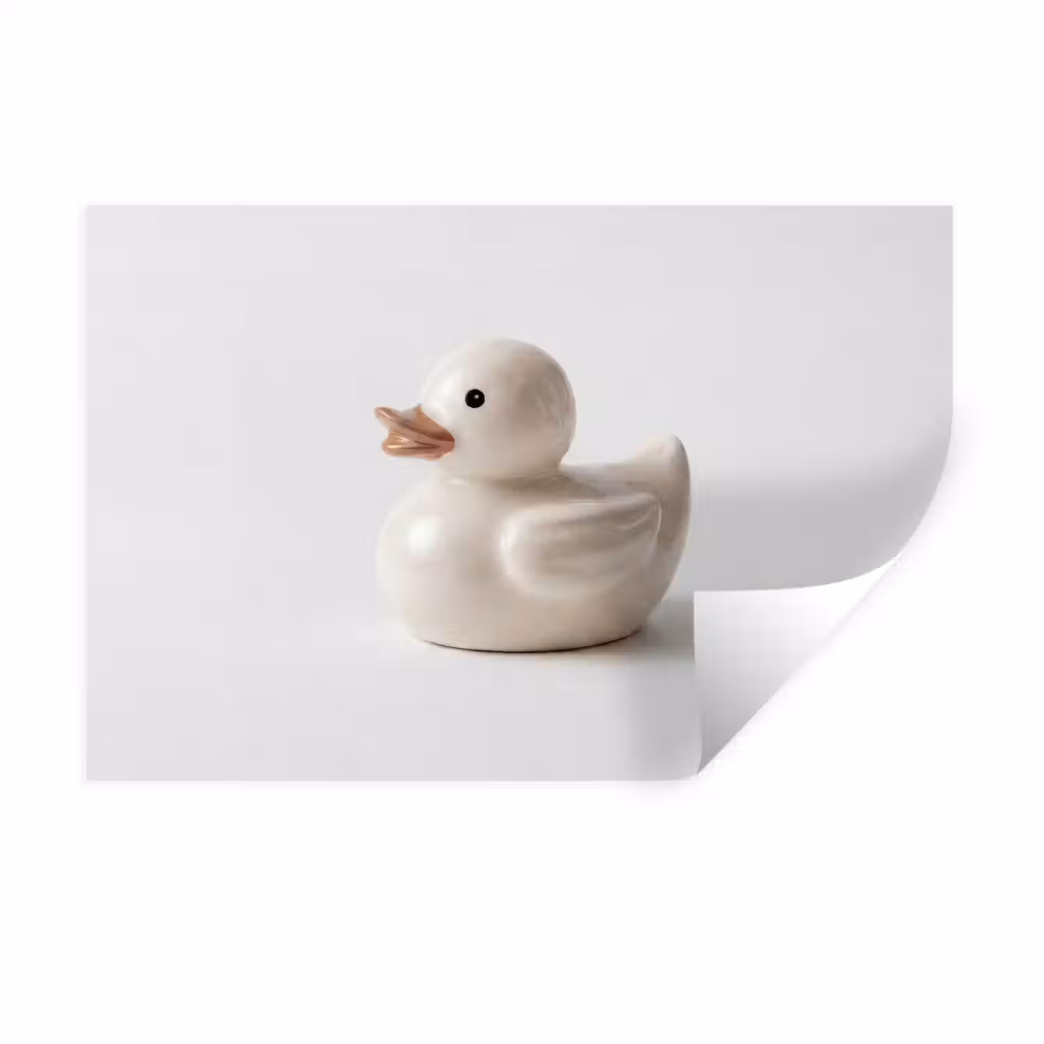 Badeend - Minimalistisch - Wit Muursticker klein -3d