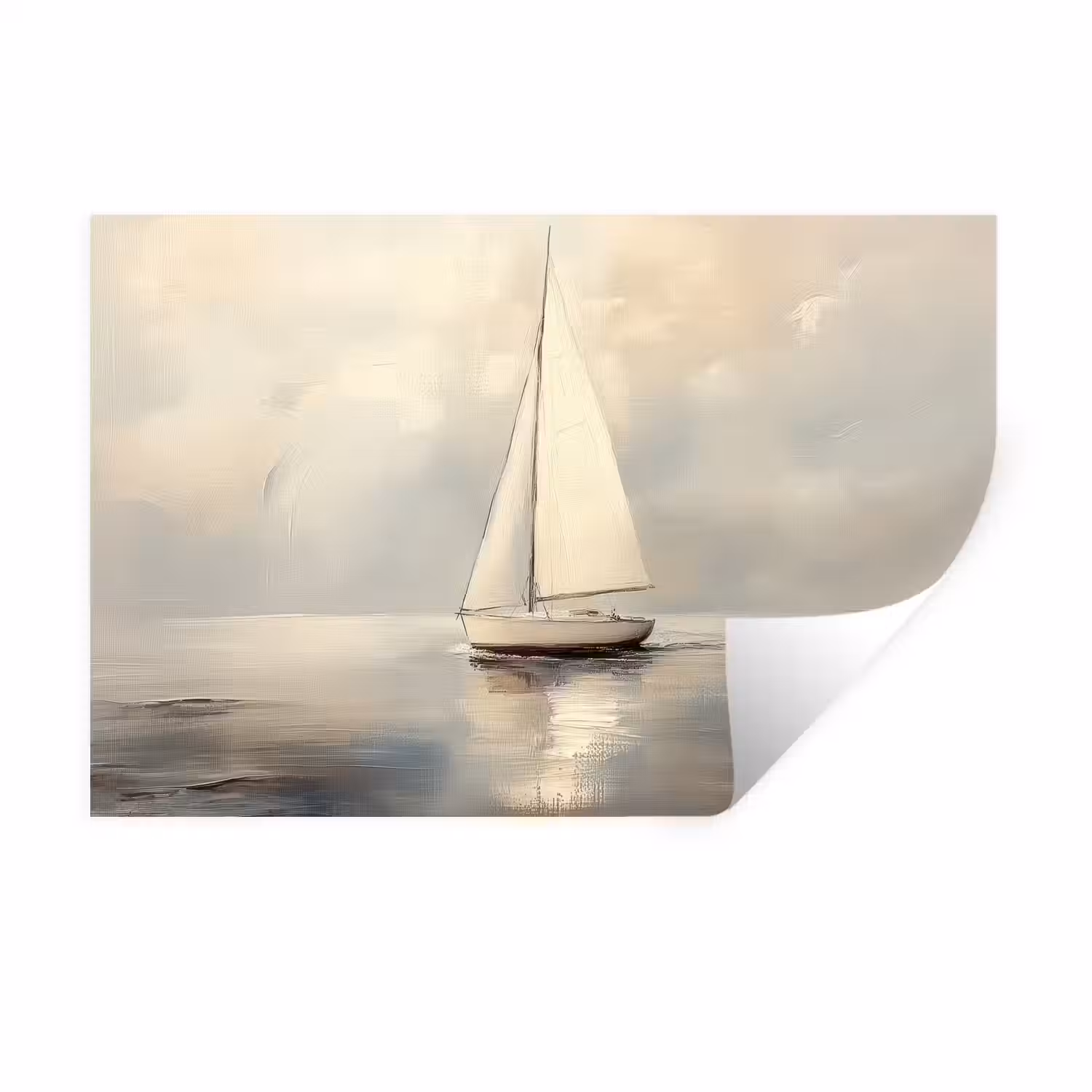 Zeilschip - Zee - Bewolkt Muursticker klein -3d