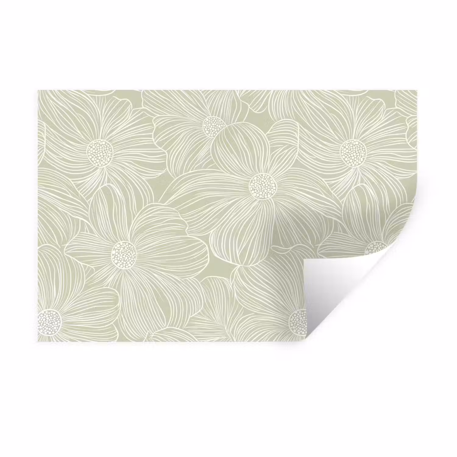 Sereen - Bloemen - Groen Muursticker klein 286 -3d