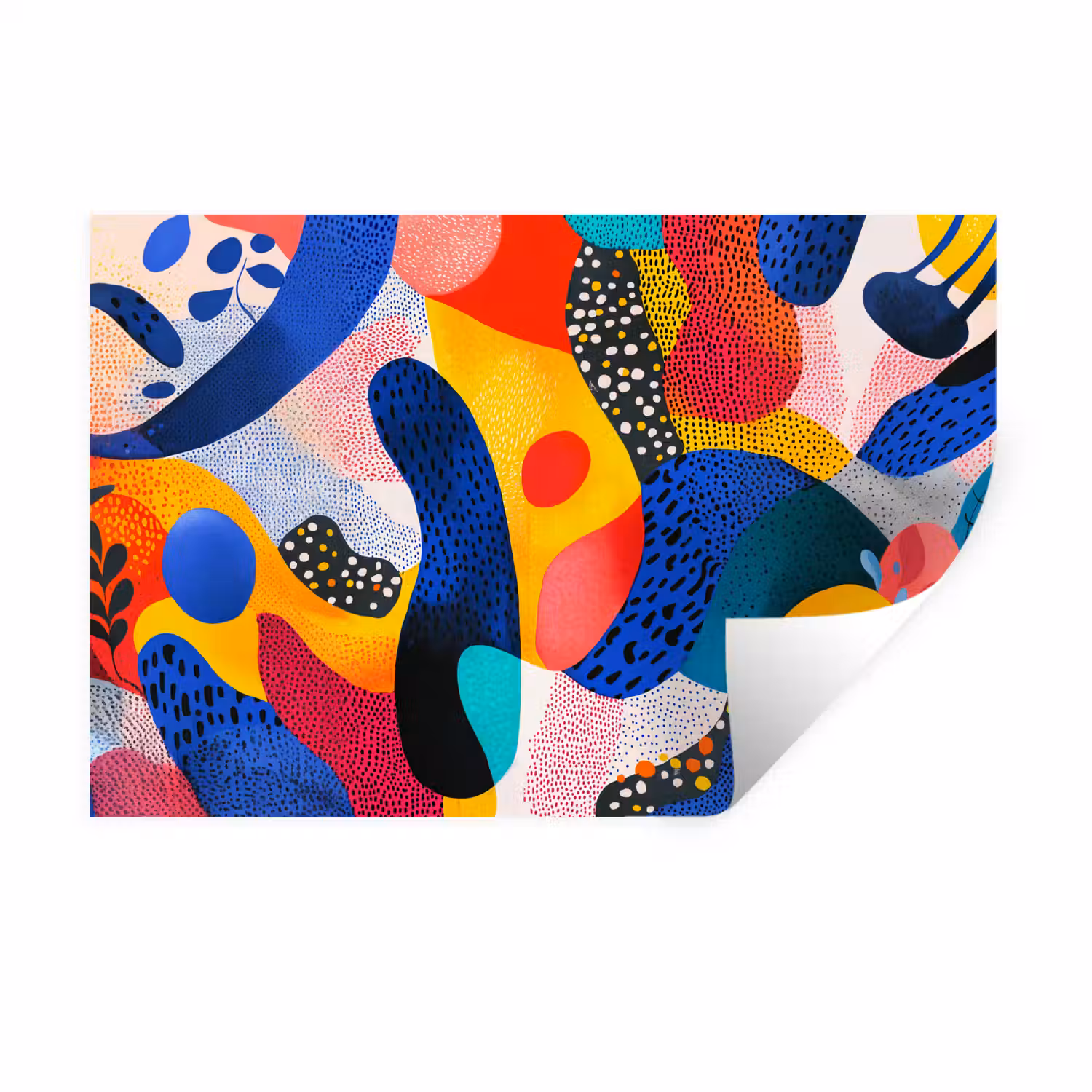 Vormen - Abstract - Stippels - Blauw Muursticker klein -3d