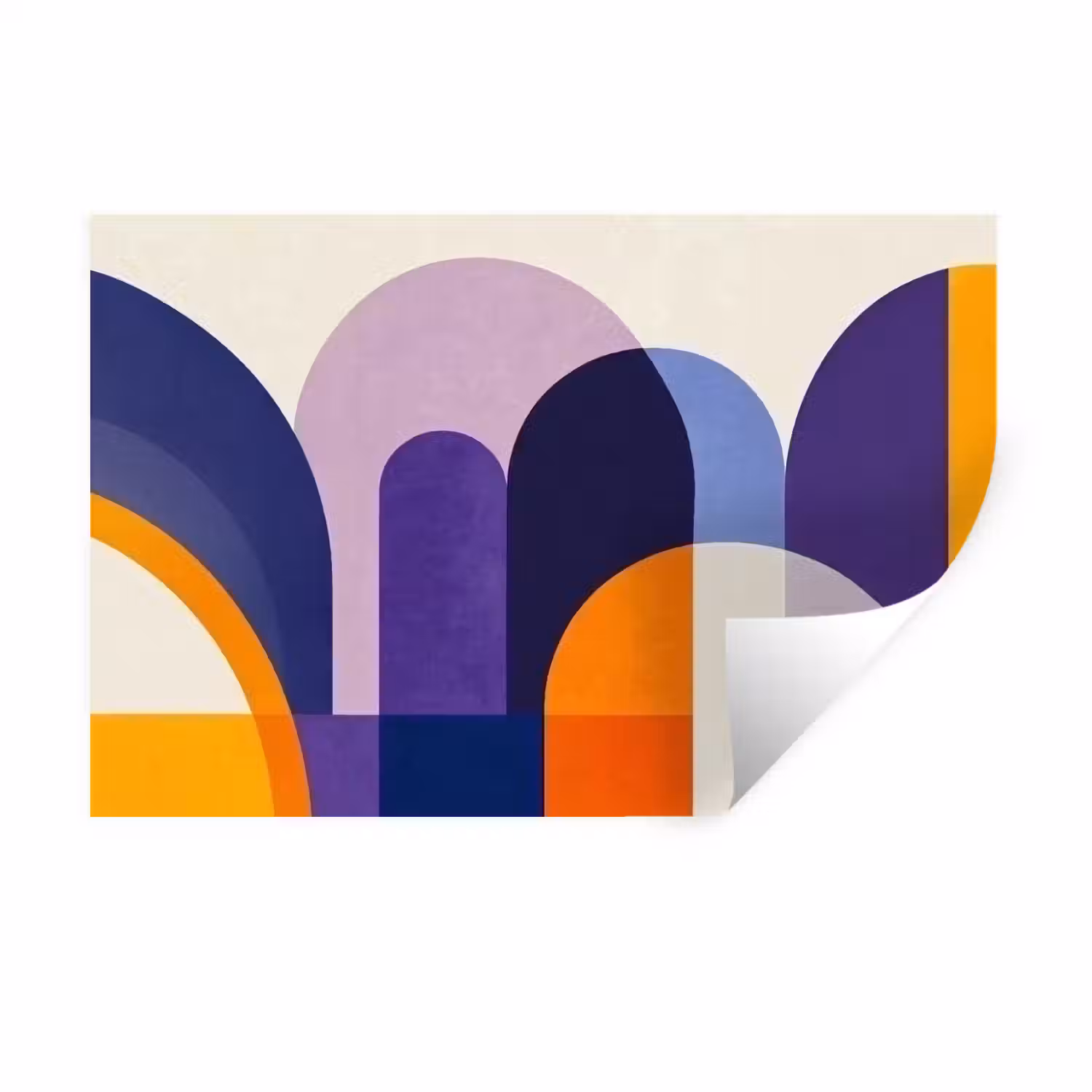 Vormen - Abstract - Grafisch - Oranje Muursticker klein -3d