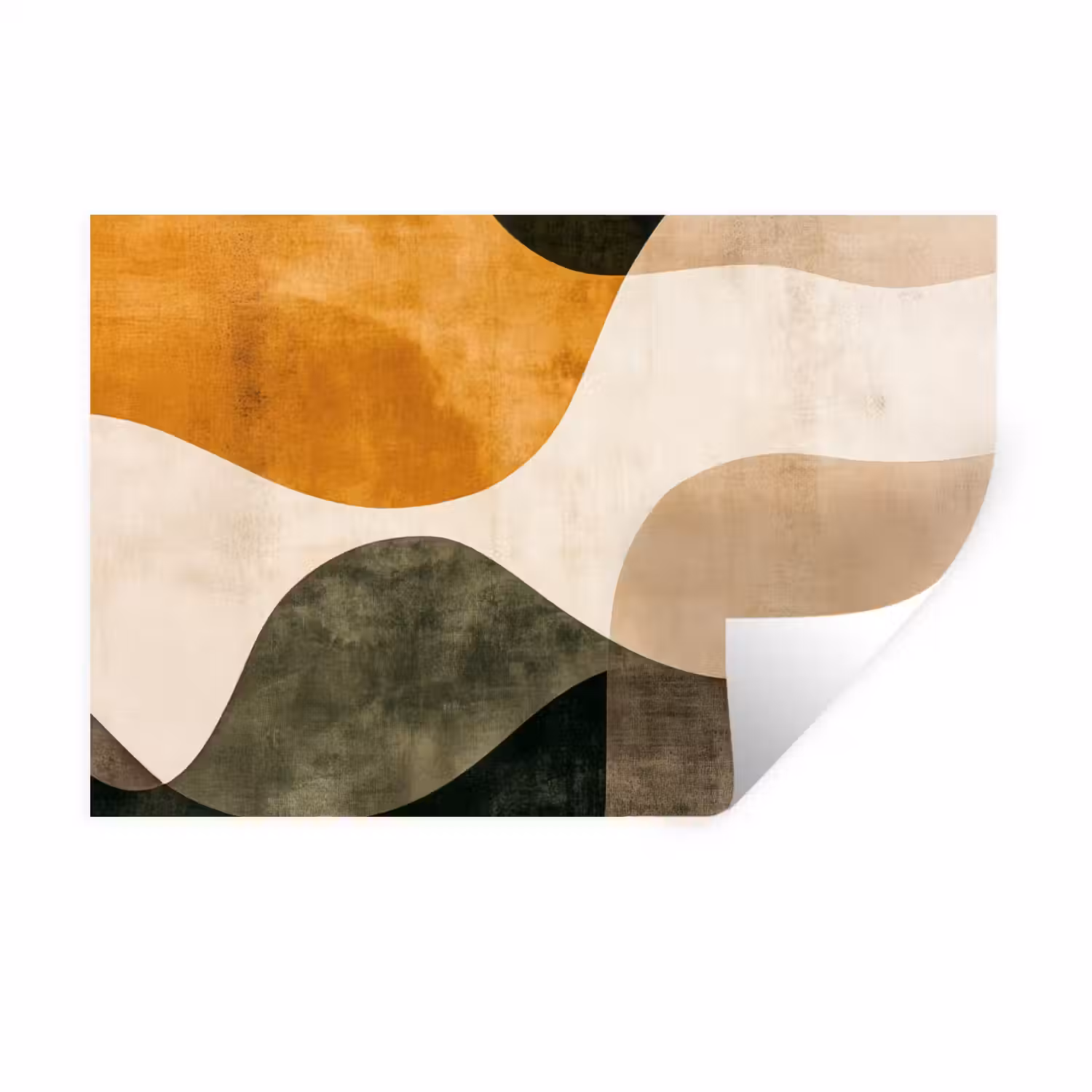 Vormen - Okergeel - Abstract Muursticker klein -3d