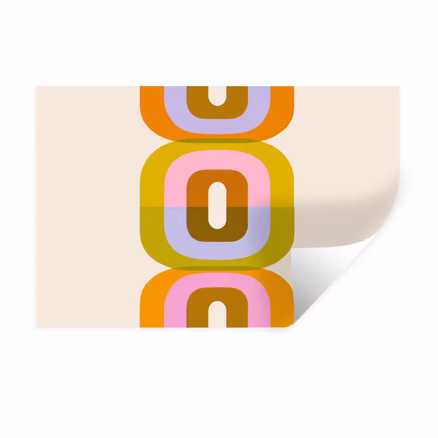 Stapel - Vormen - Geblokt - Oranje Muursticker klein -3d