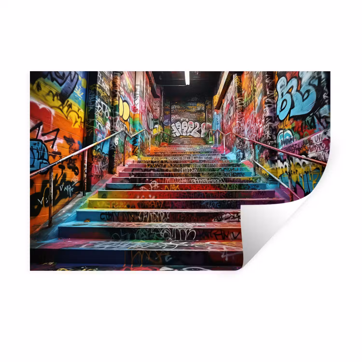 Trap - Graffiti - Kleuren - Kunst Muursticker klein -3d