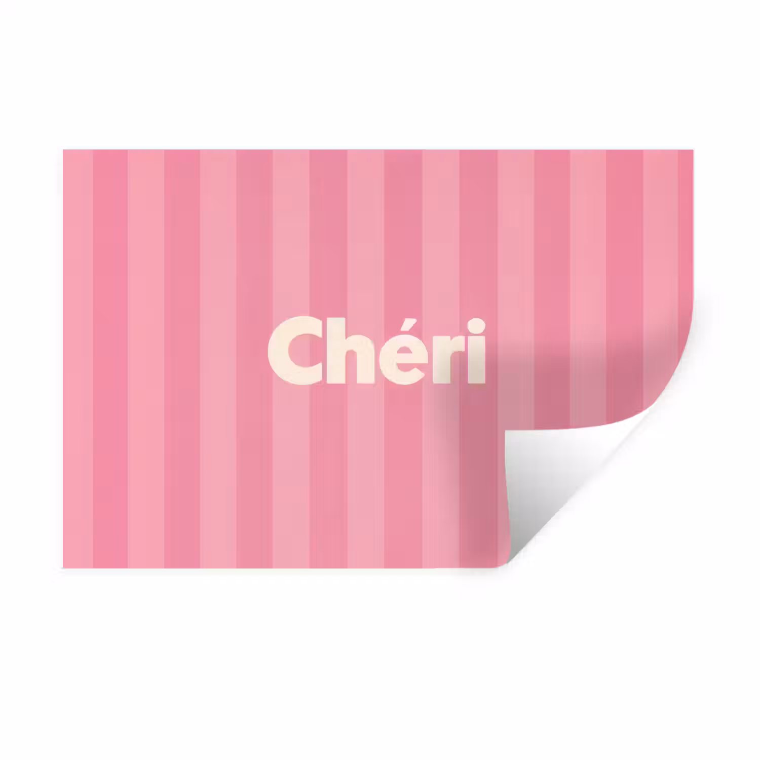 Gestreept - Roze - Chéri Muursticker klein -3d