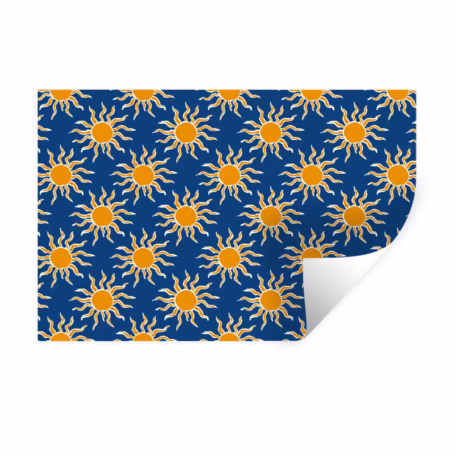 Zon - Patroon - Blauw Muursticker klein 286 -3d