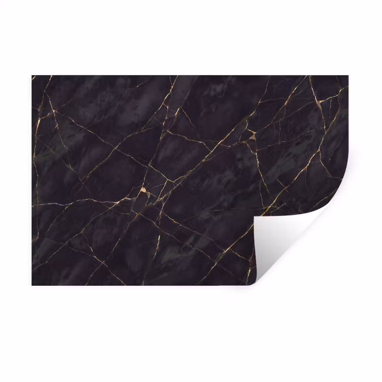 Textuur - Gouden lijnen - Abstract - Modern - Zwart Muursticker klein -3d