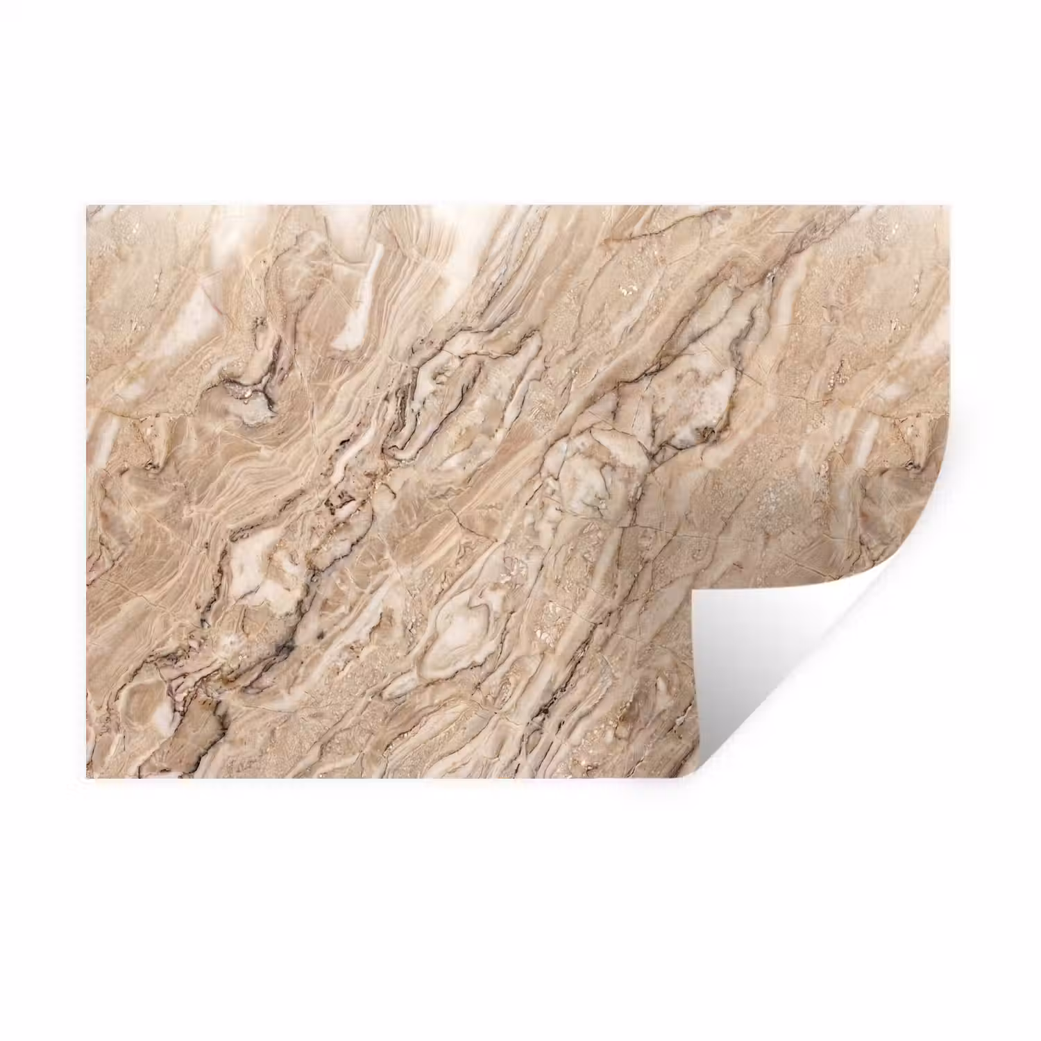 Textuur - Aders - Abstract - Modern - Beige Muursticker klein -3d