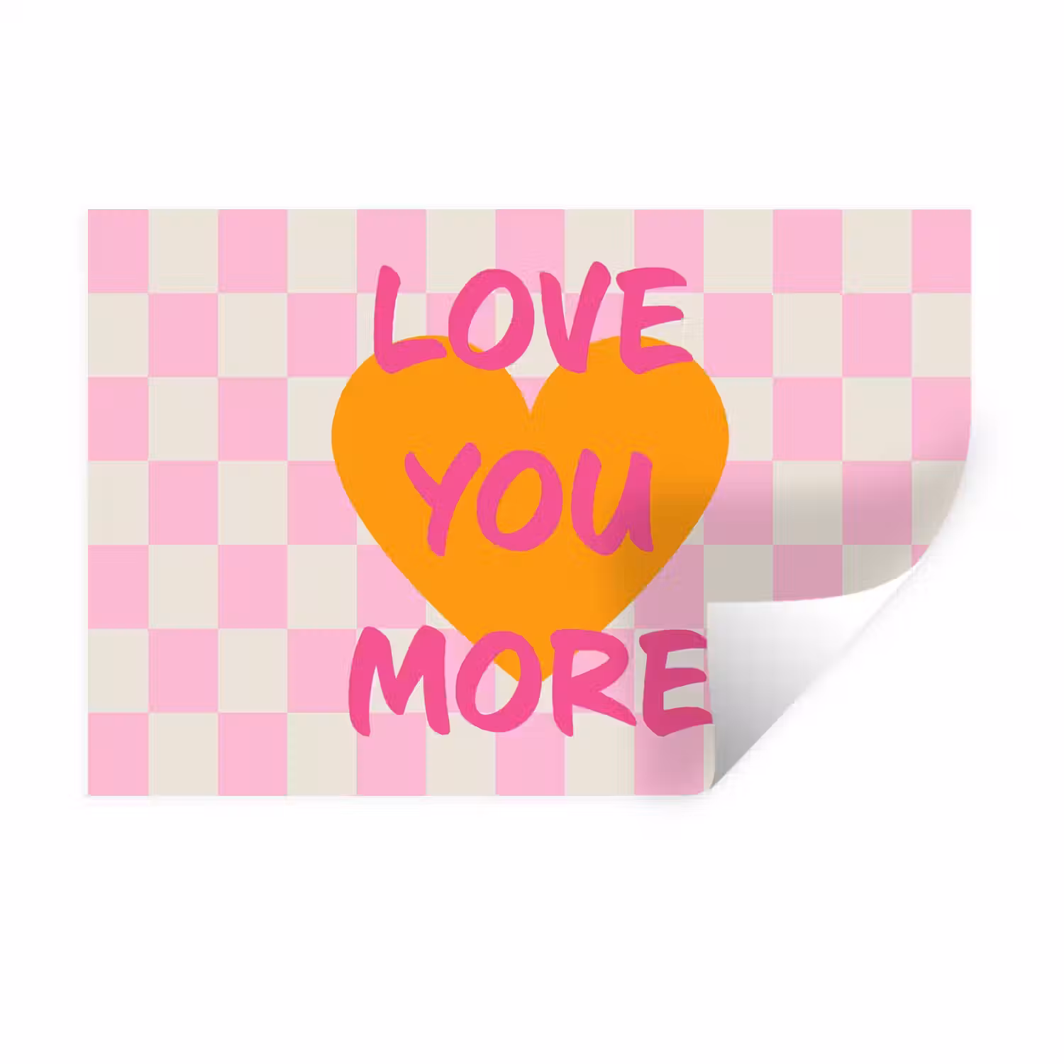 Valentijn - Love - Roze - Oranje Muursticker klein -3d