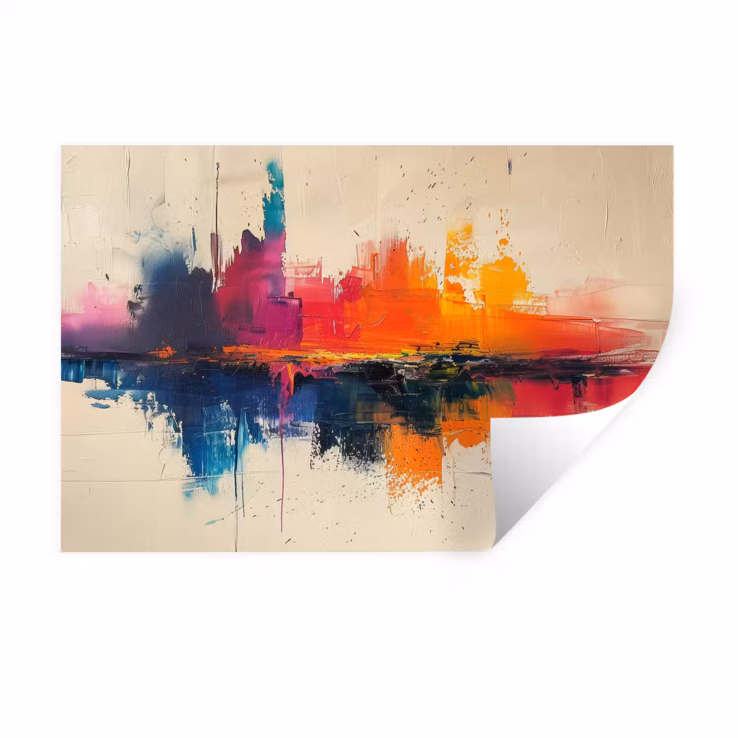 Watercolor - Kunst - Modern Muursticker klein -3d