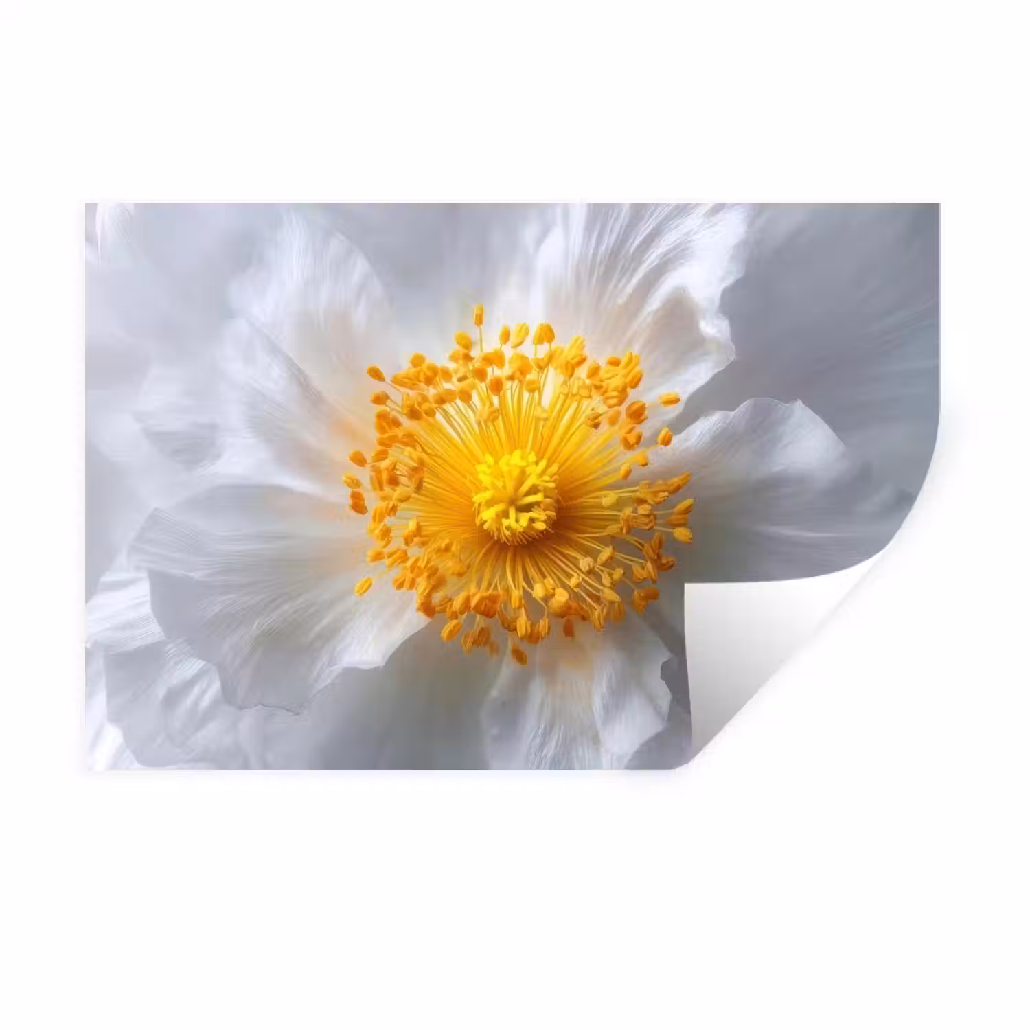 Wit - Bloem - Elegant Muursticker klein -3d