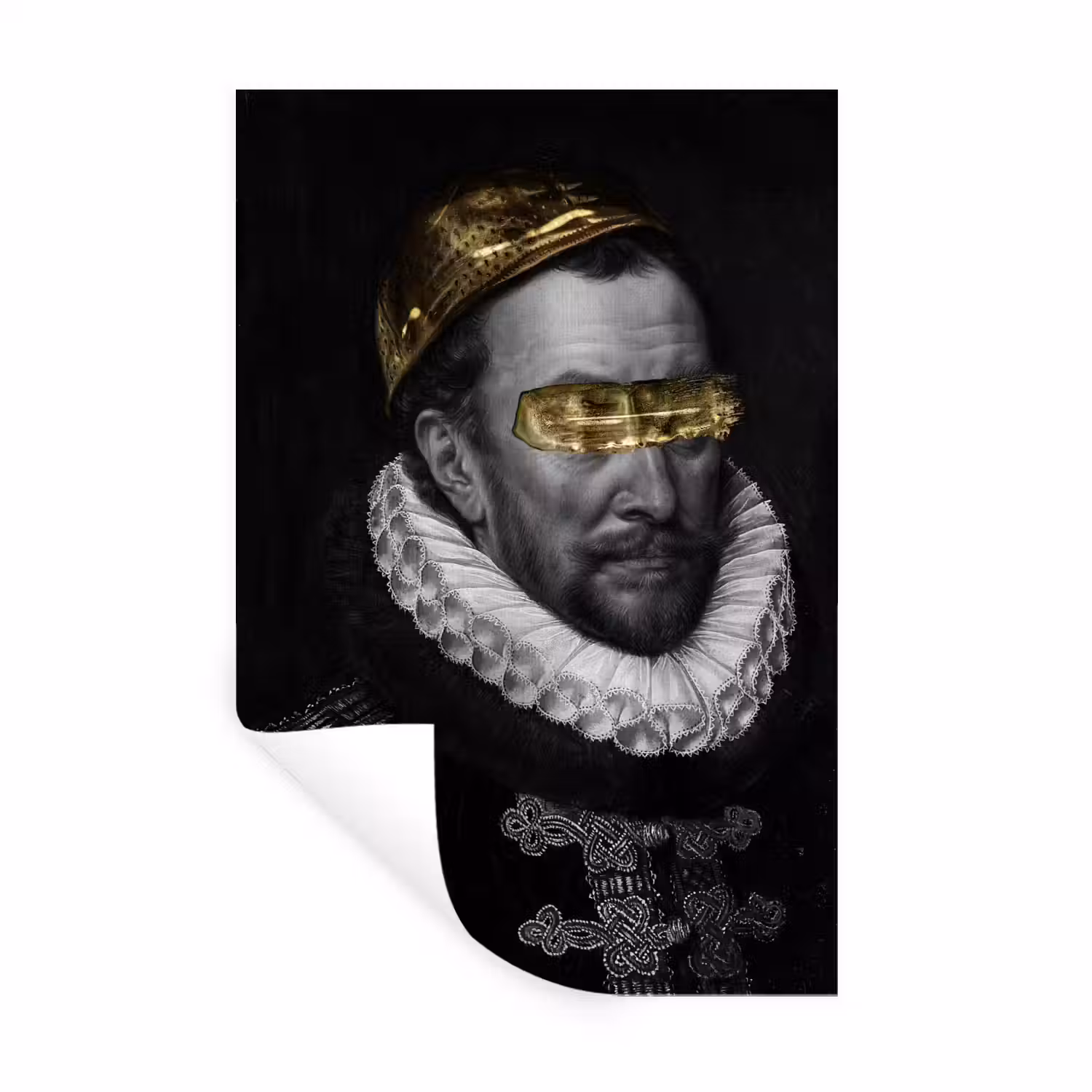 Willem van Oranje - Adriaen Thomasz - Zwart - Wit Muursticker klein -3d