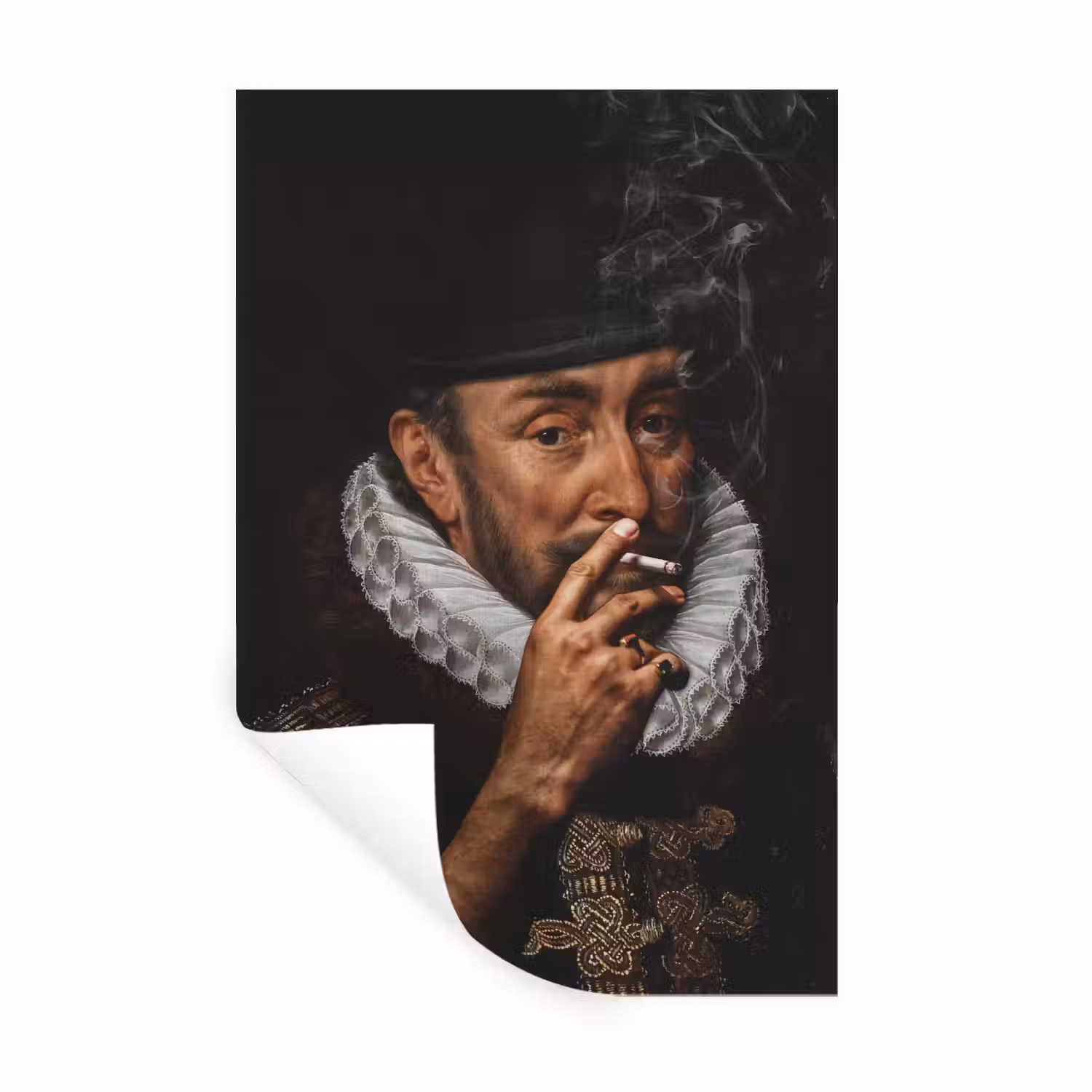 Willem van Oranje - Adriaen Thomasz - Sigaretten Muursticker klein -3d