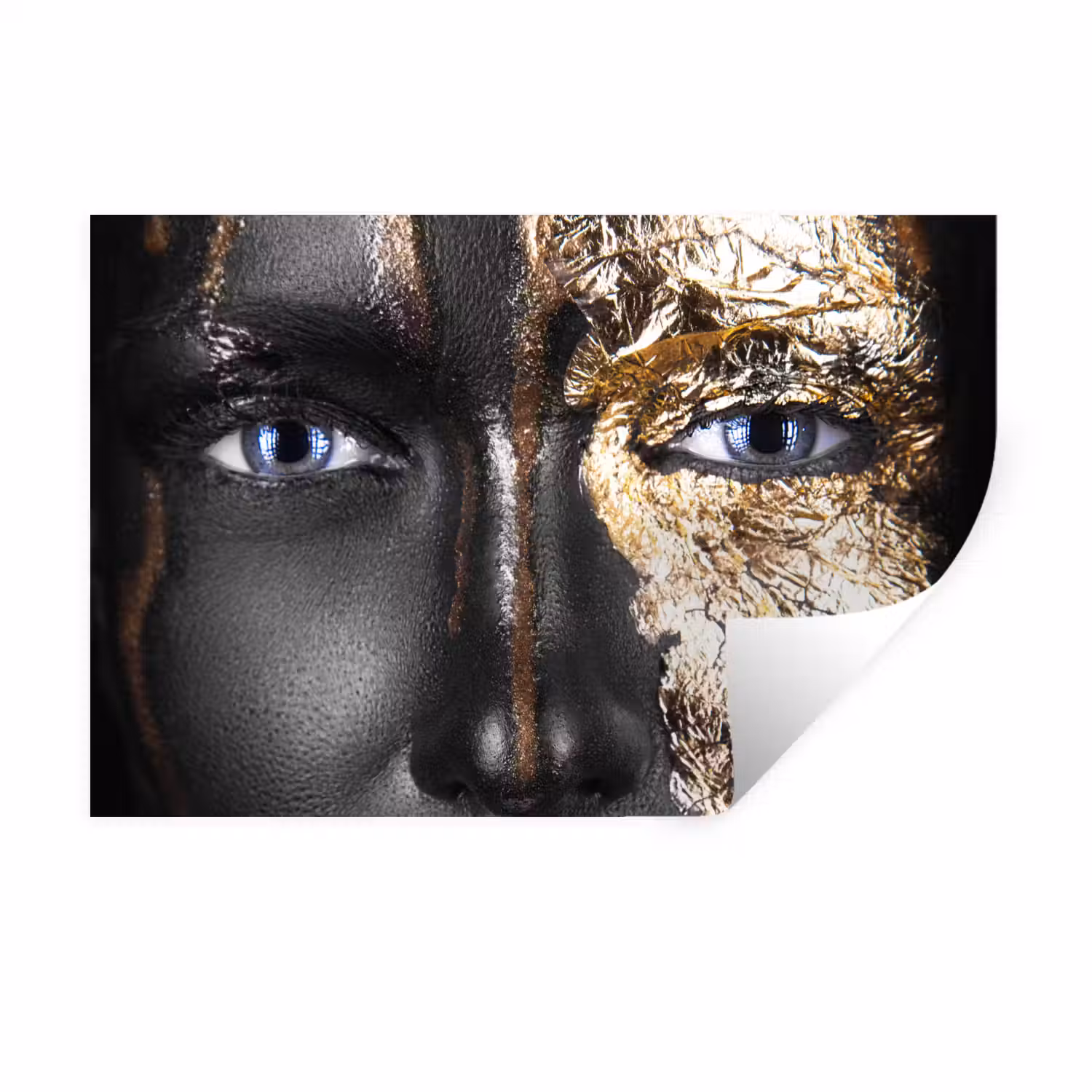Vrouw - Bladgoud - Zwart - Goud - Luxe Muursticker klein -3d