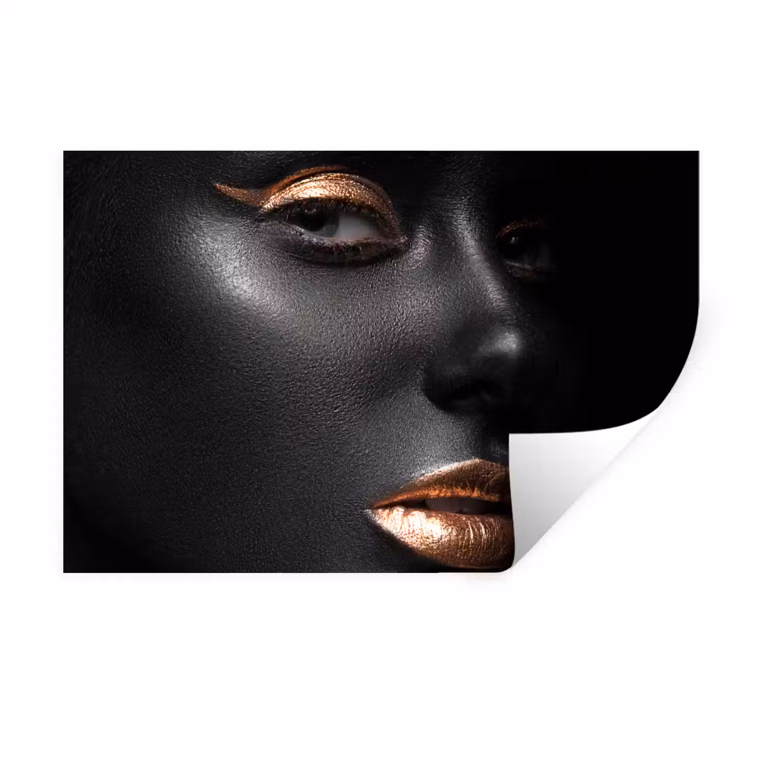 Vrouw - Make-up - Koper - Zwart Muursticker klein -3d