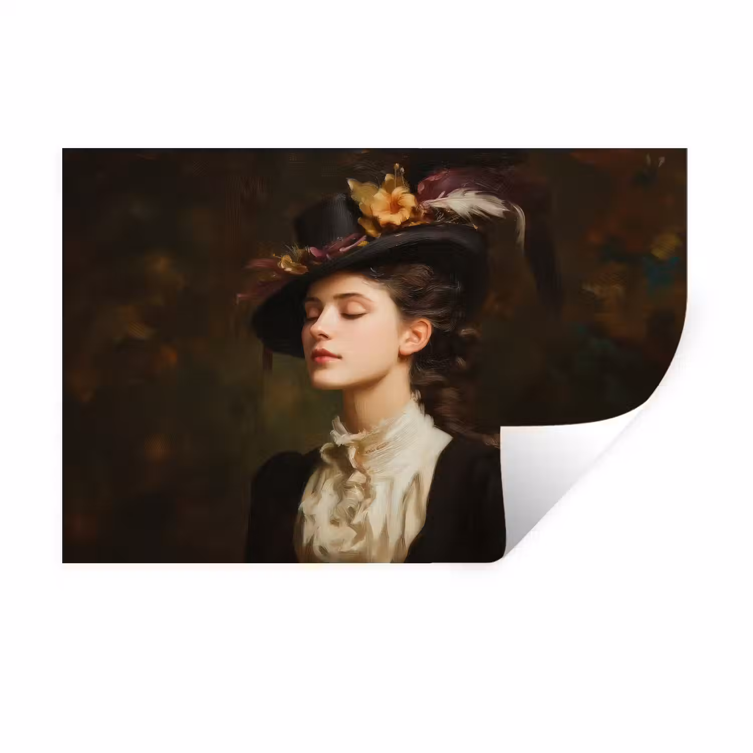 Vrouw - Victoriaans - Portret Muursticker klein -3d
