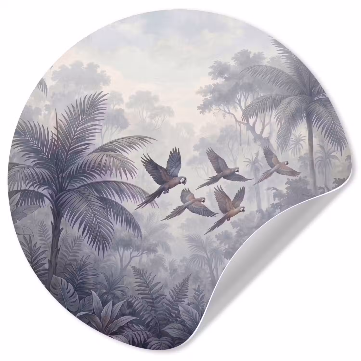 Vogel - Vliegend - Jungle - Vintage - Dieren Wandcirkel behangsticker klein -3d