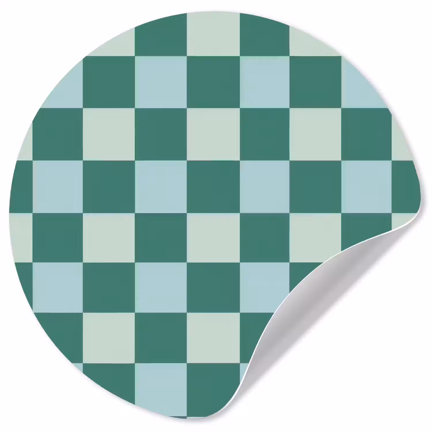 Schaak - Klassiek - Groen Wandcirkel behangsticker klein 186 -3d
