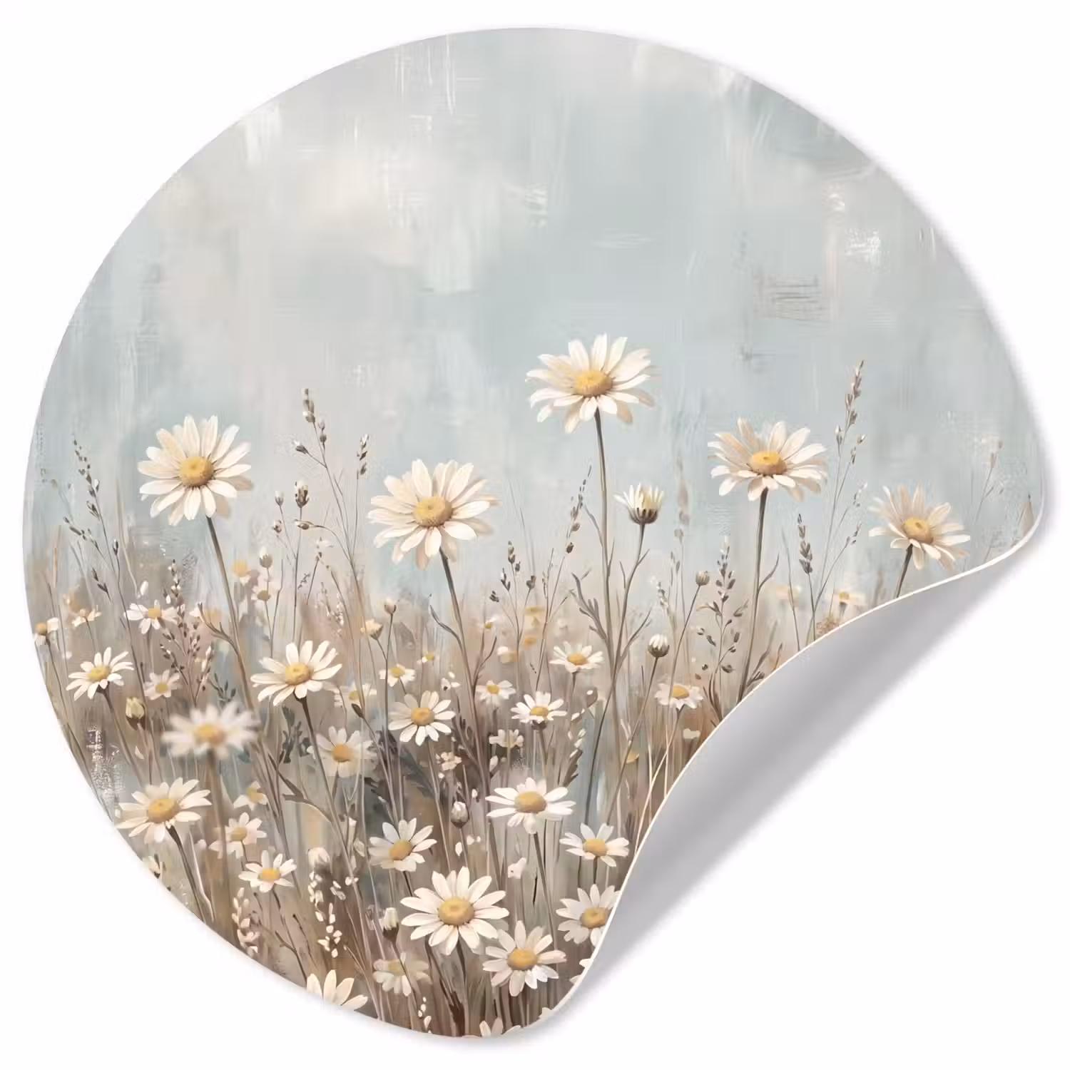 Madelief - Illustratie - Wit Wandcirkel behangsticker klein -3d