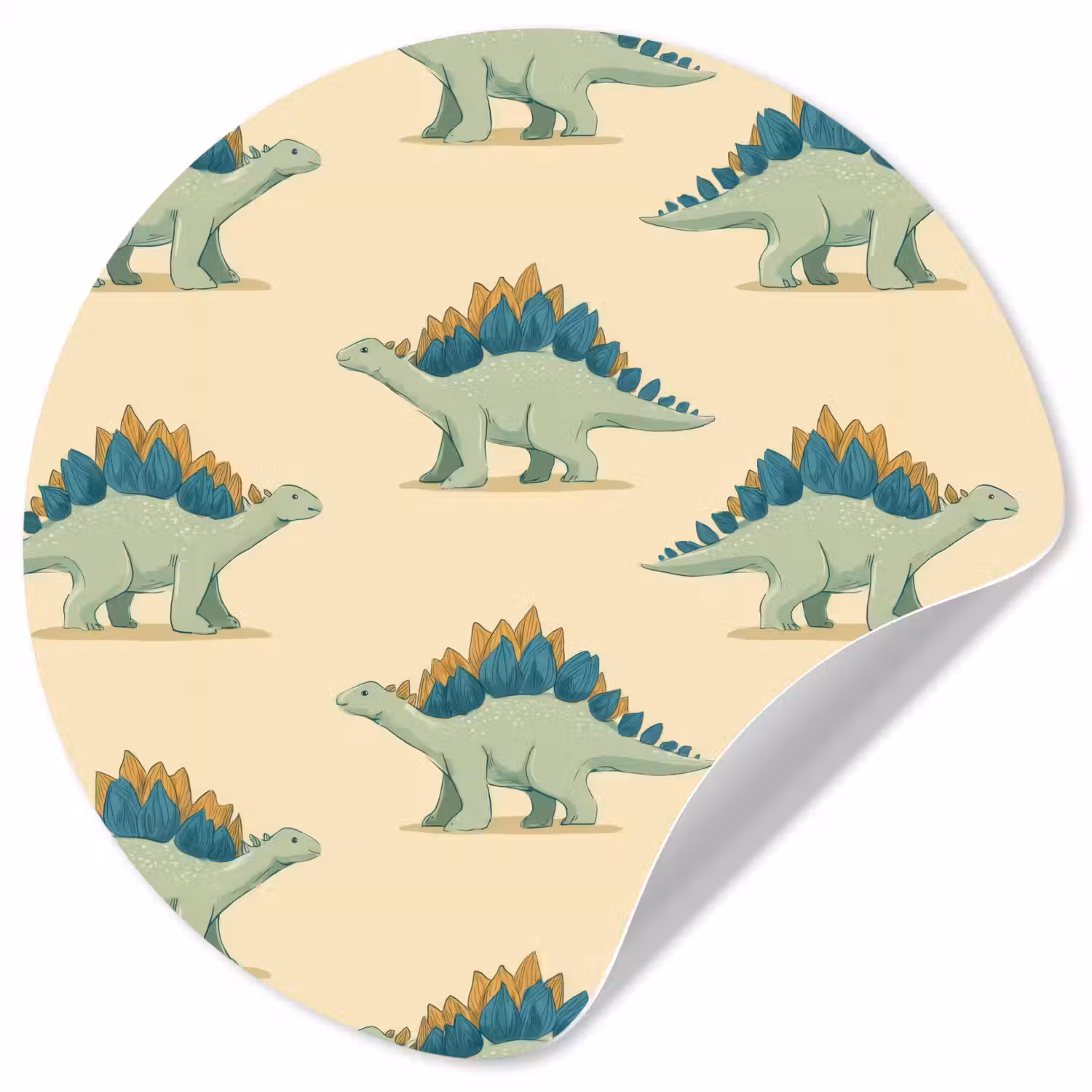 Dino - Patroon - Groen Wandcirkel behangsticker klein 186 -3d
