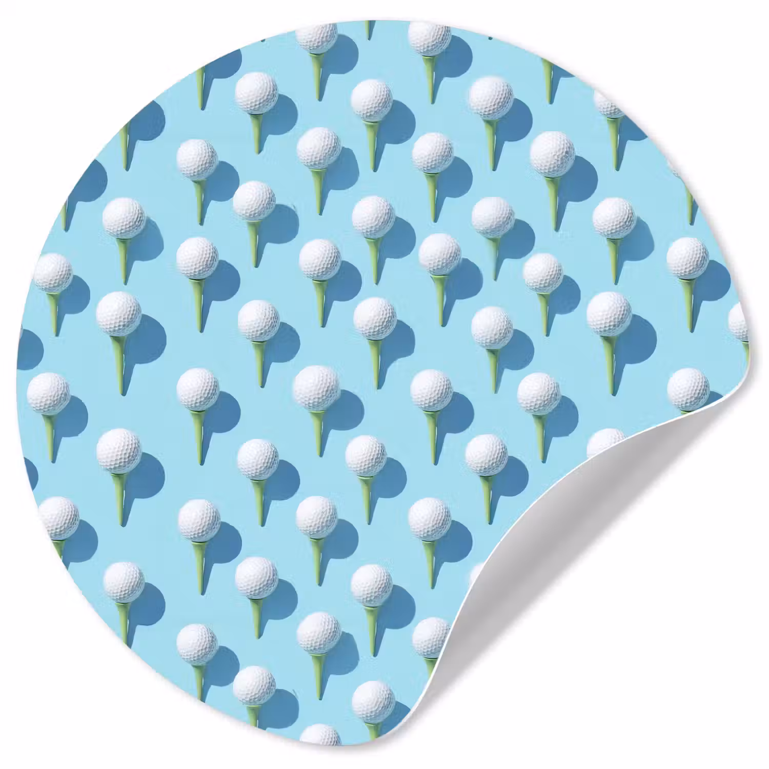 Golf - Ballen - Blauw Wandcirkel behangsticker klein 186 -3d