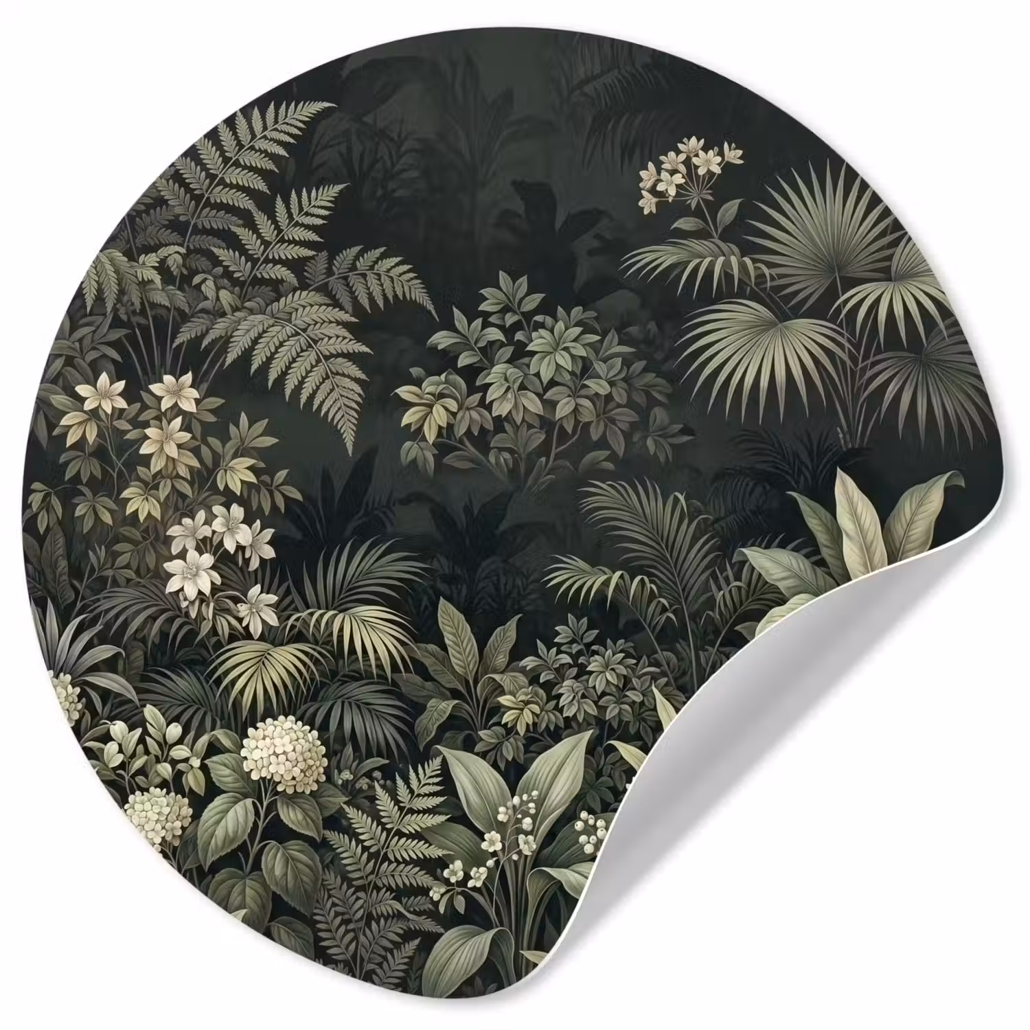 Jungle - Bladeren - Botanisch - Groen Wandcirkel behangsticker klein -3d
